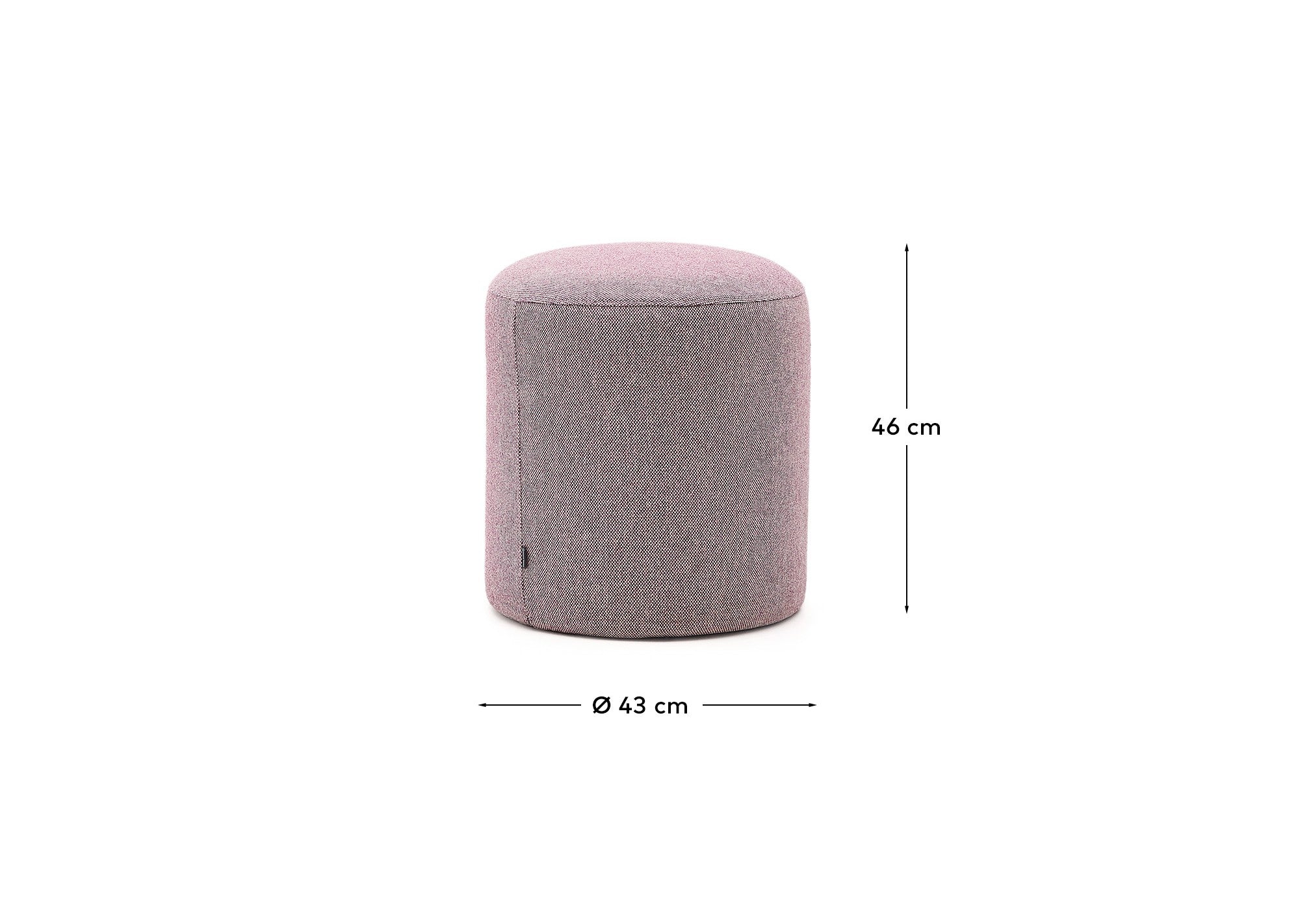 Kaeli purple footrest with removable cover Ø43cm - Measurements