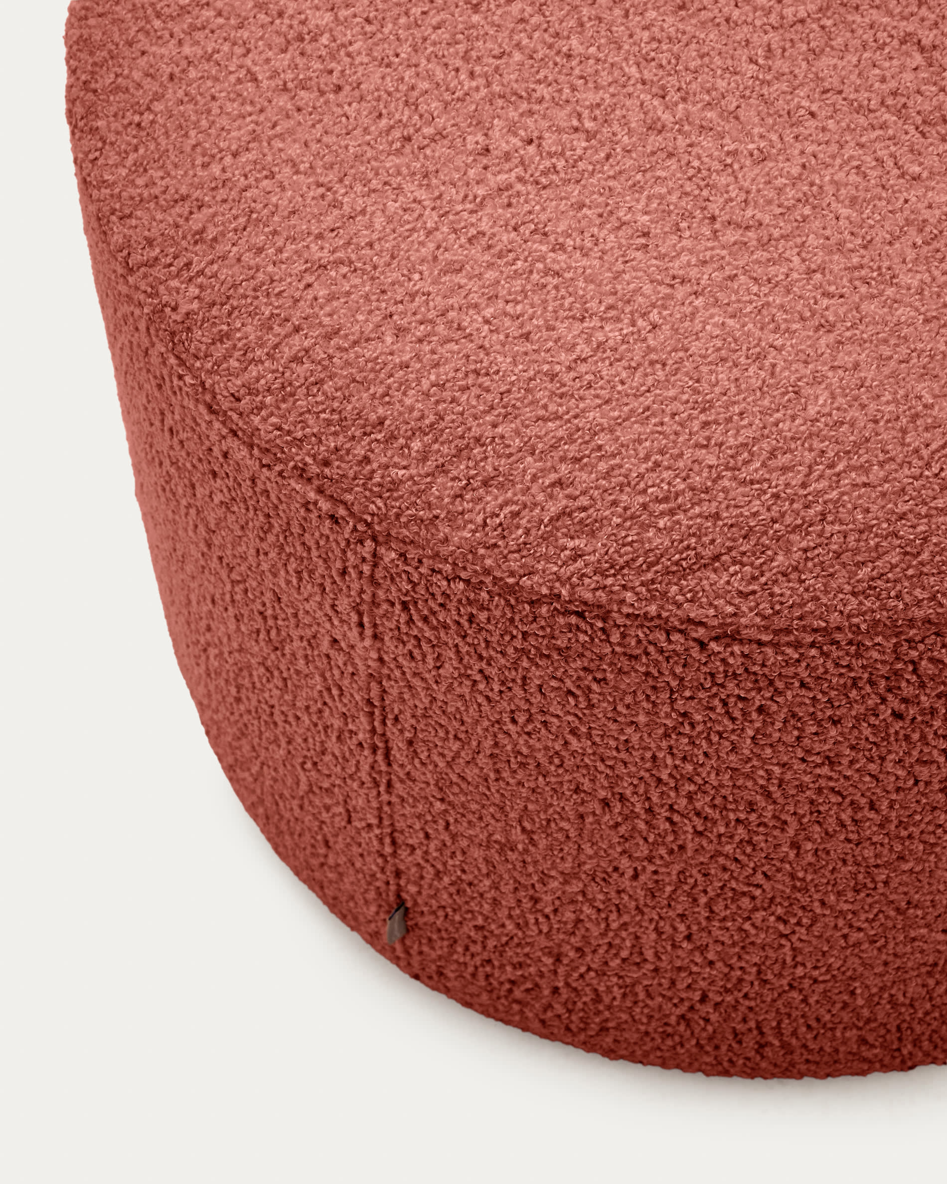 Kaeli lábtartó levehető huzattal terrakotta bouclé Ø 60 cm