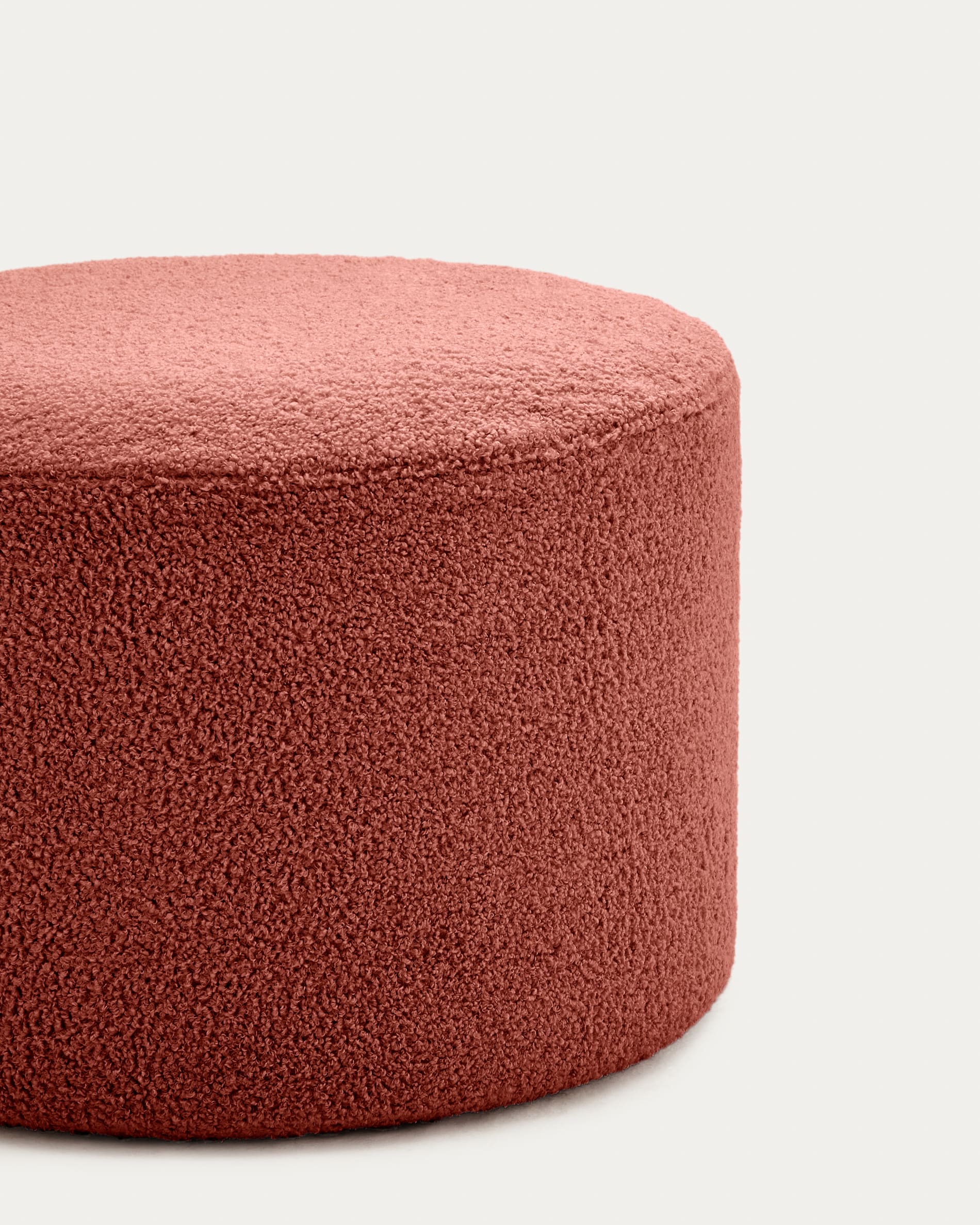 Kaeli lábtartó levehető huzattal terrakotta bouclé Ø 60 cm