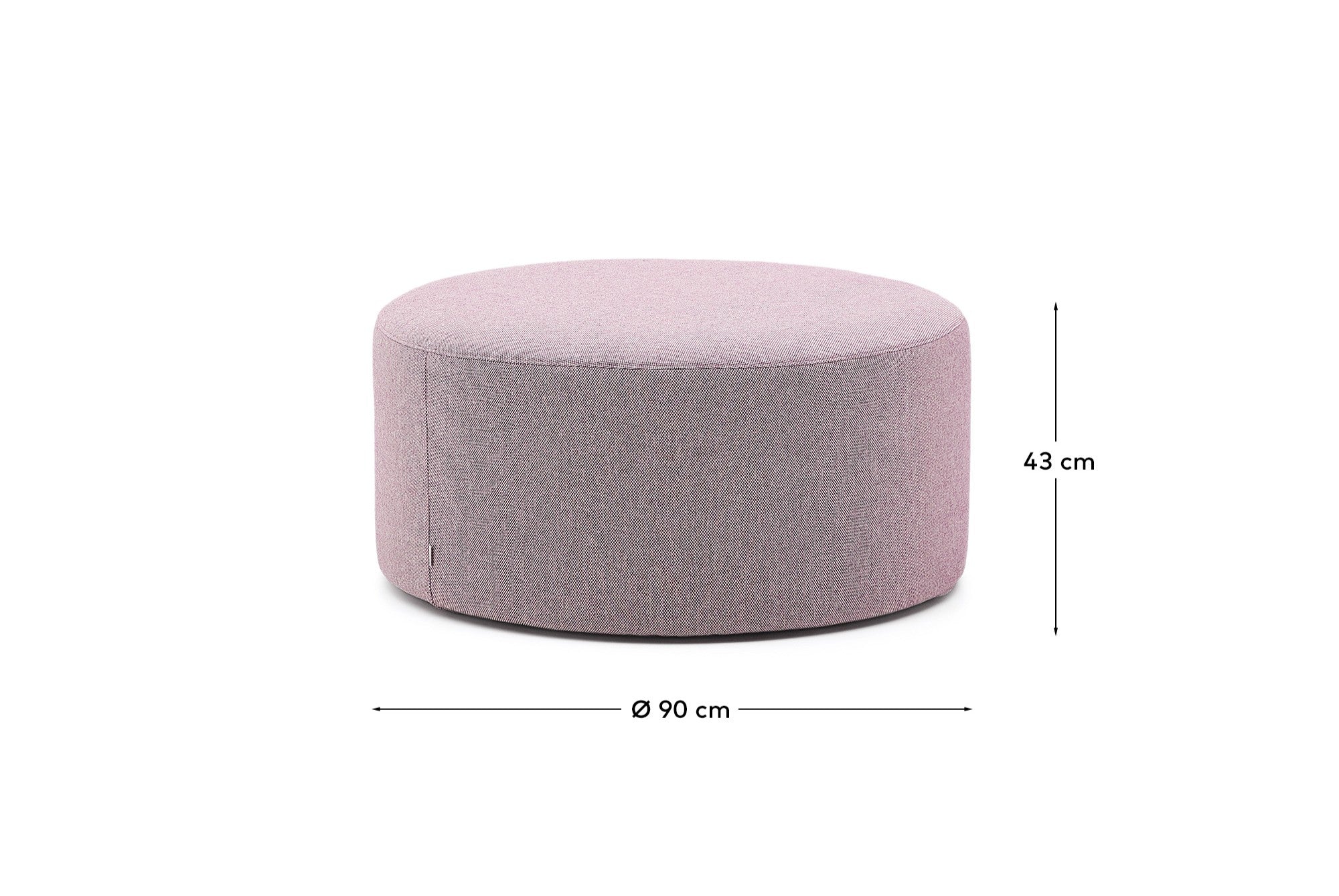 Kaeli purple footrest with removable cover Ø90cm - Measurements