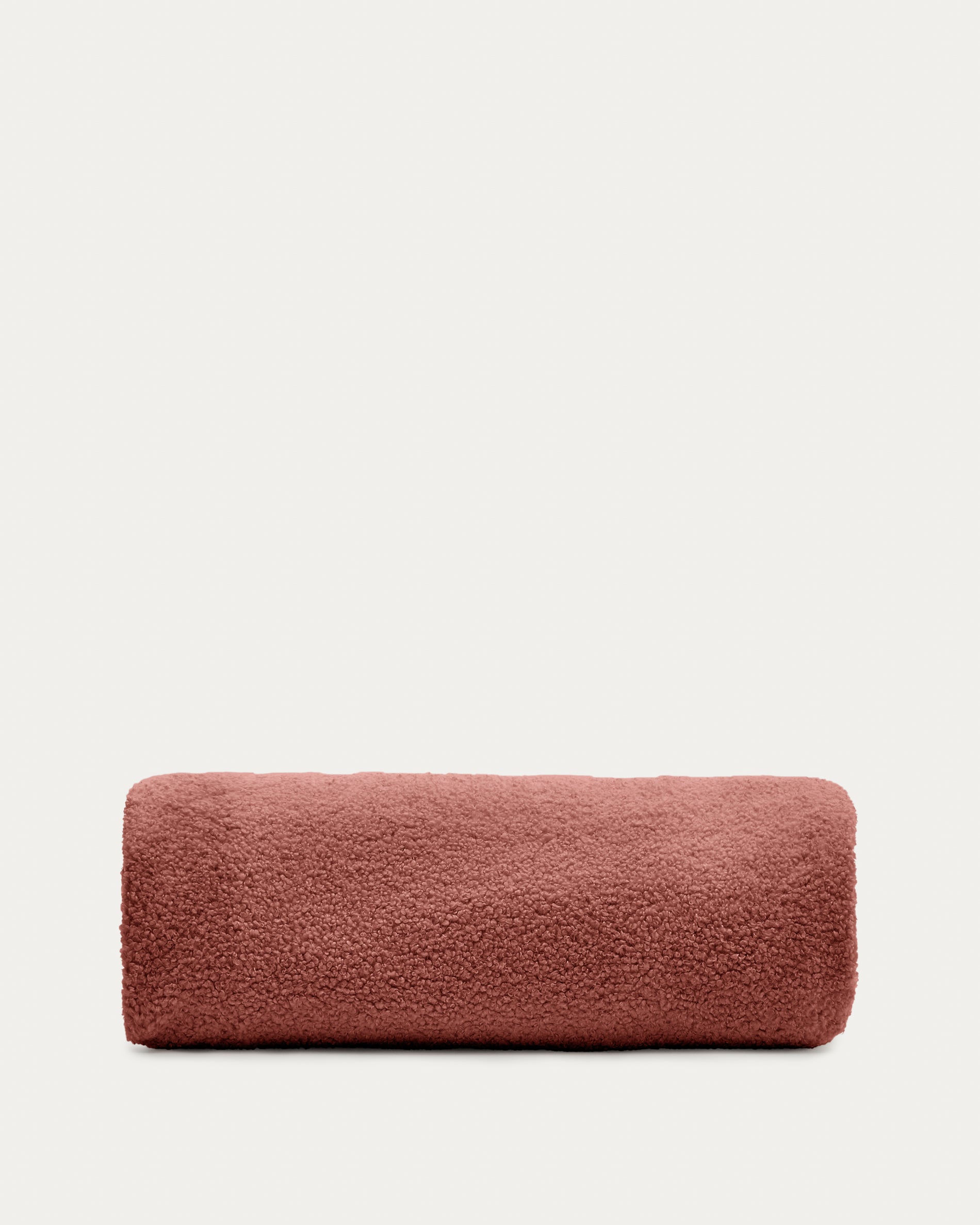 Kaeli footrest cover in terracotta bouclé Ø 120 cm - Product View