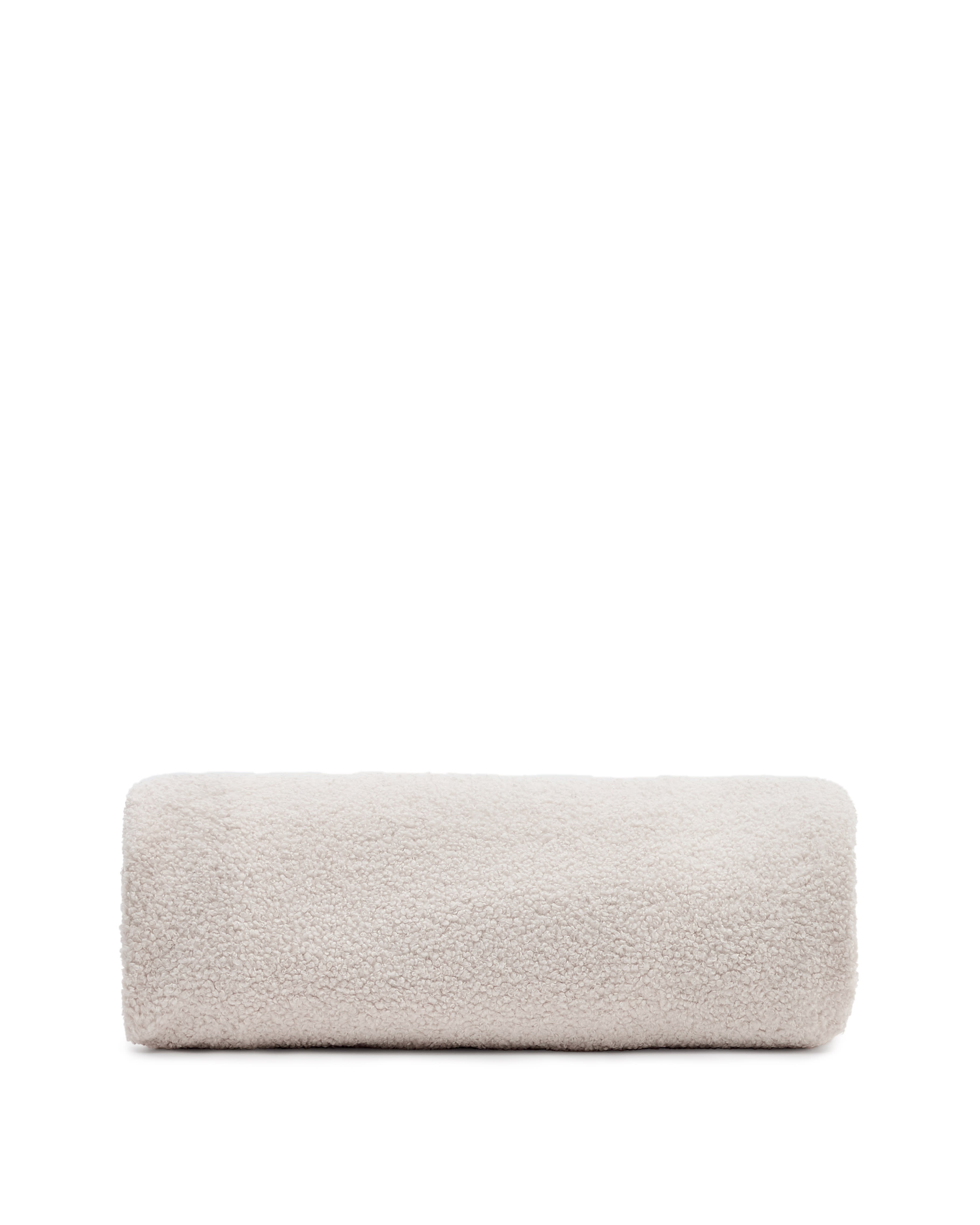 Kaeli footrest cover in ecru bouclé Ø 90 cm