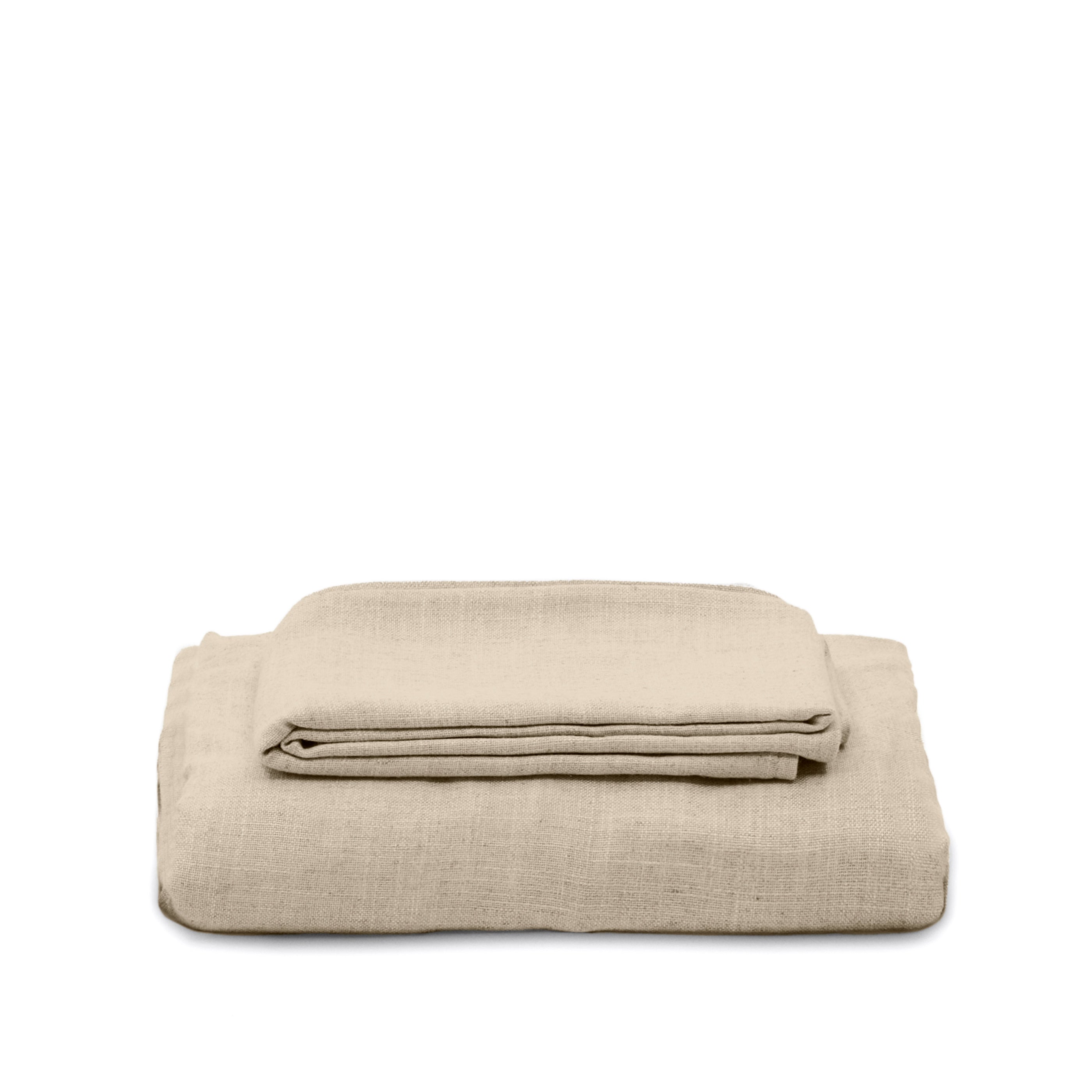 Nora armchair cover in ocher yellow linen and cotton 92 cm