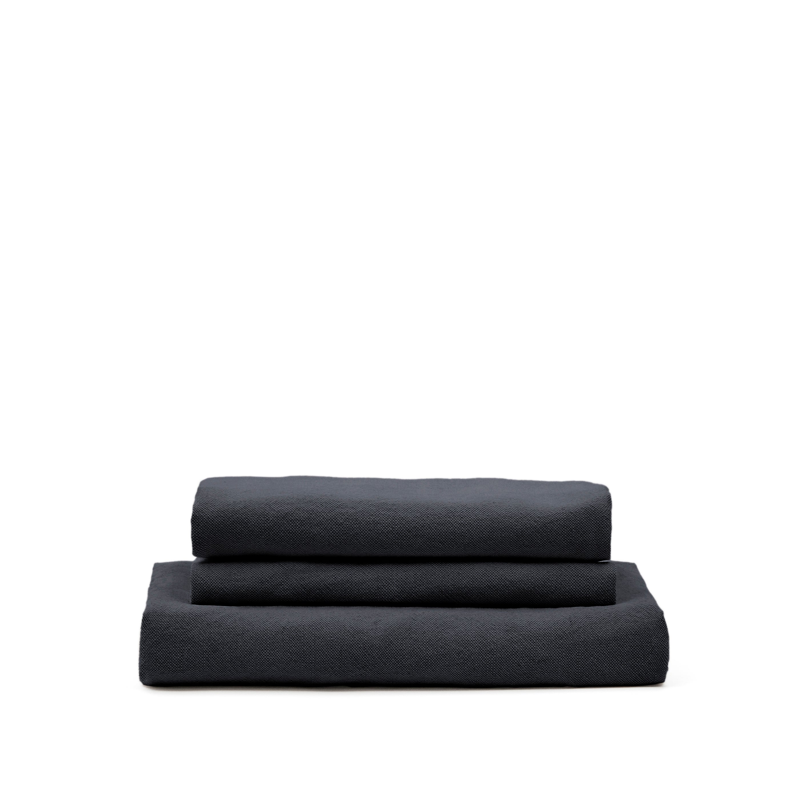 Nora armchair cover in anthracite grey linen and cotton 140cm - Product Image