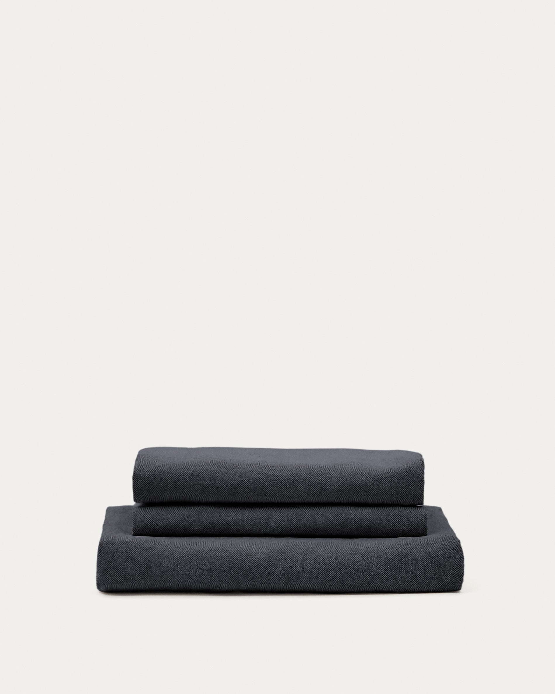 Nora armchair cover in anthracite grey linen and cotton 140cm - Product View
