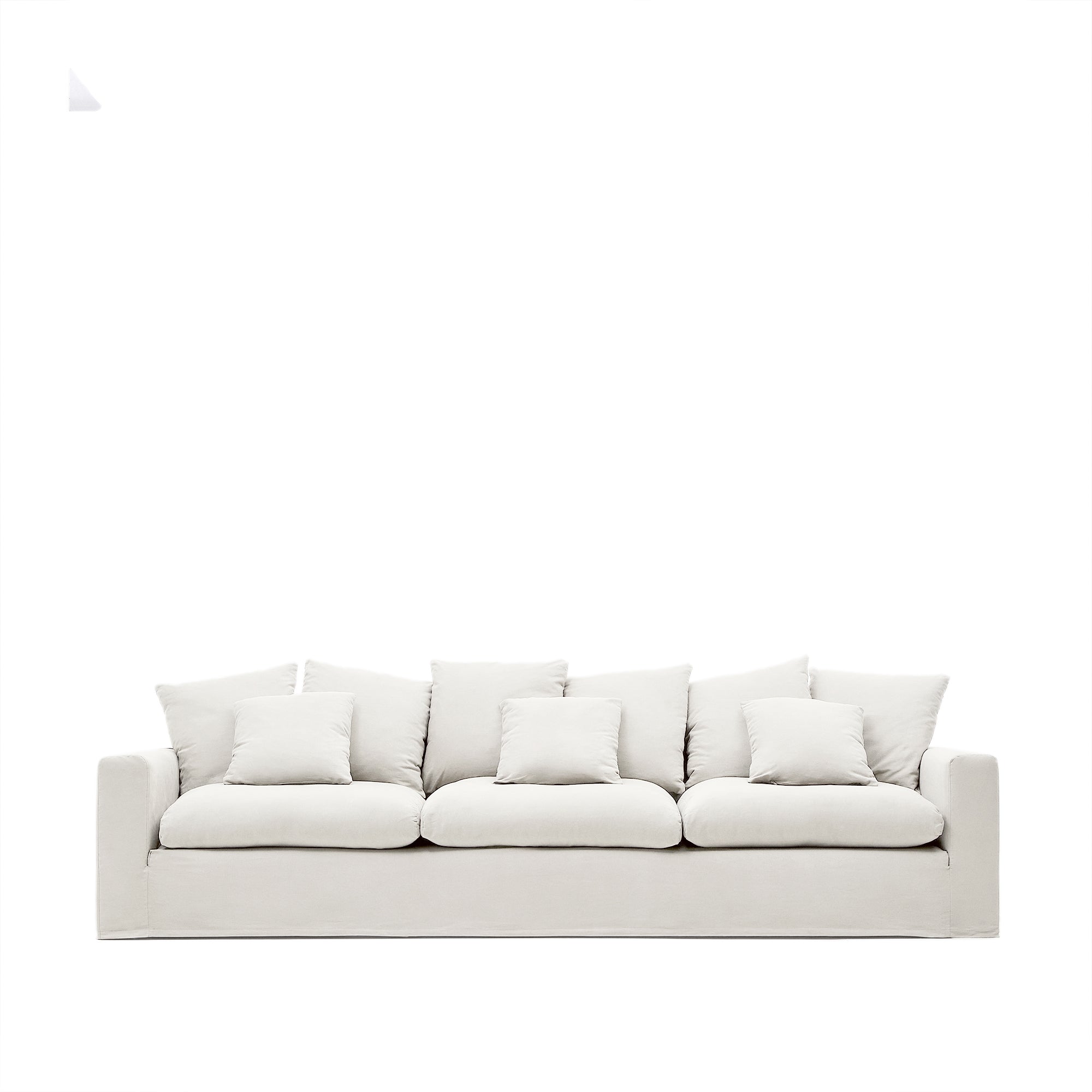 Nora 4-seater sofa cover in ecru linen and cotton - Product Image