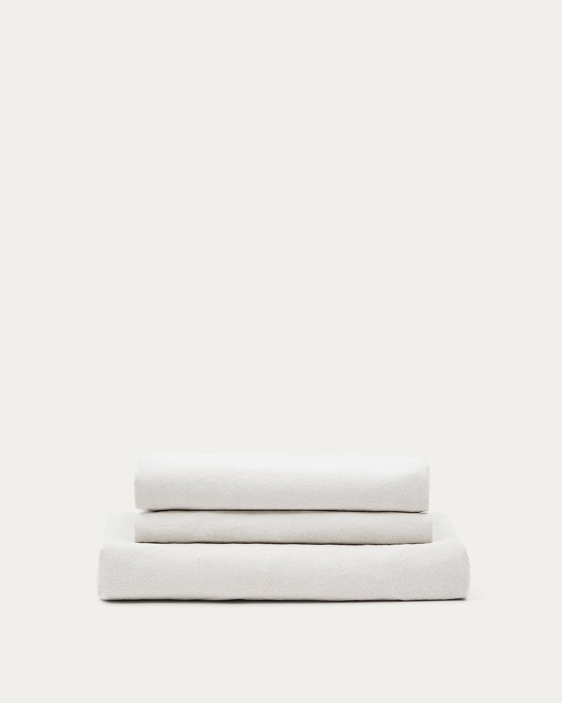 Nora 4-seater sofa cover in ecru linen and cotton - Product View