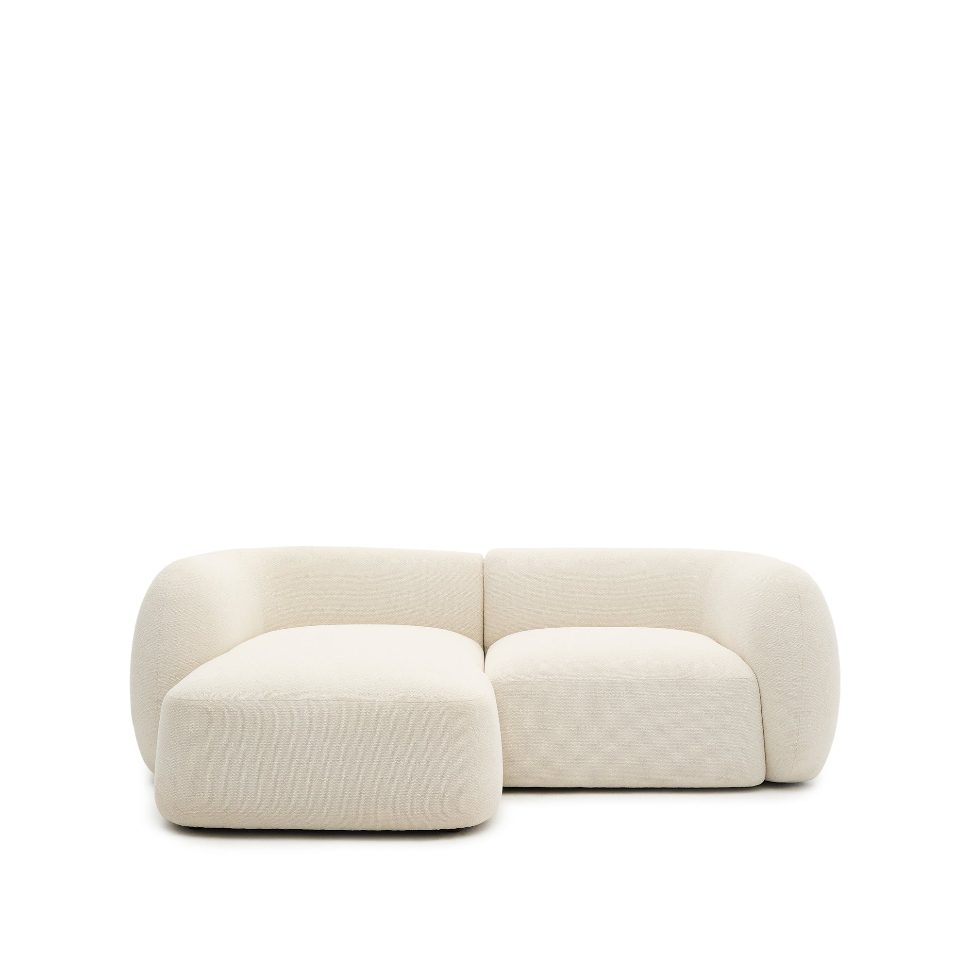 Martina ecru chenille 2-seater modular sofa with left chaise longue 230cm - Product Image