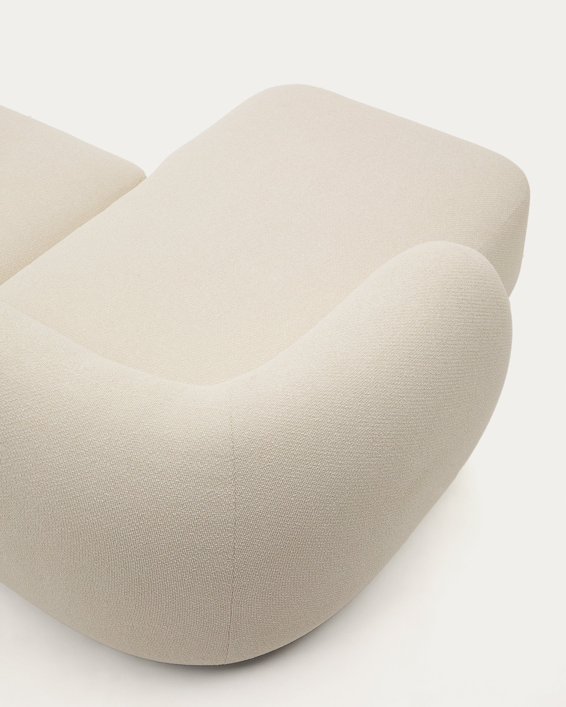 Martina ecru chenille 2-seater modular sofa with left chaise longue 230cm - Detail