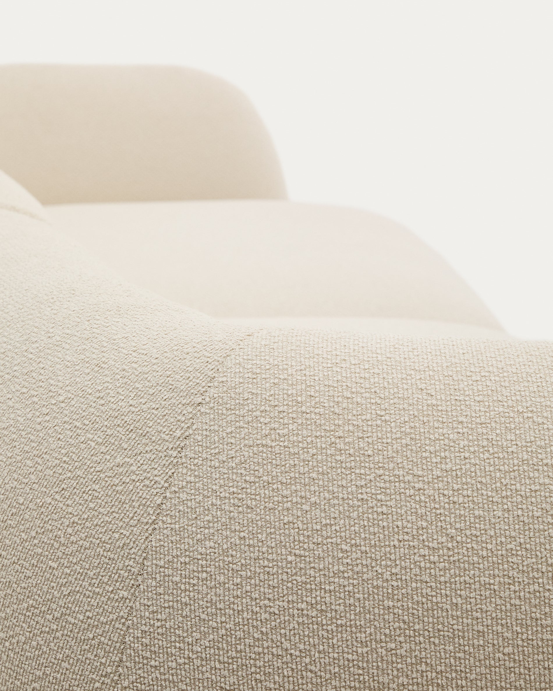 Martina ecru chenille 2-seater modular sofa with left chaise longue 230cm - Detail