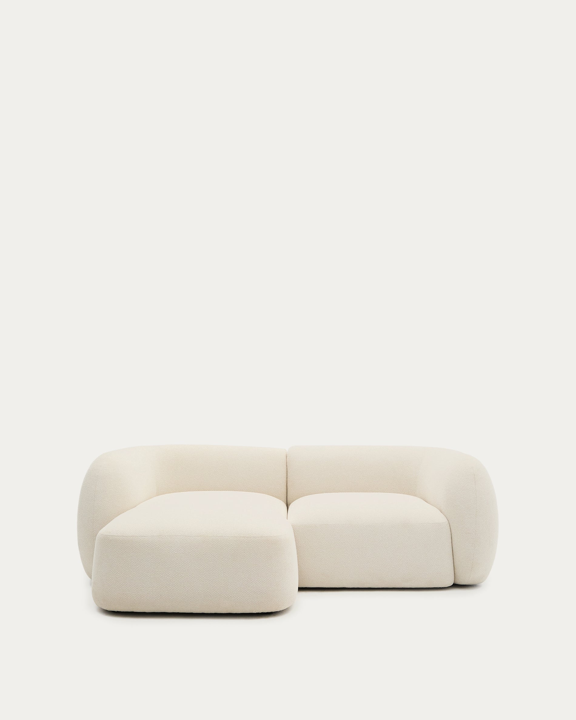 Martina ecru chenille 2-seater modular sofa with left chaise longue 230cm - Product View