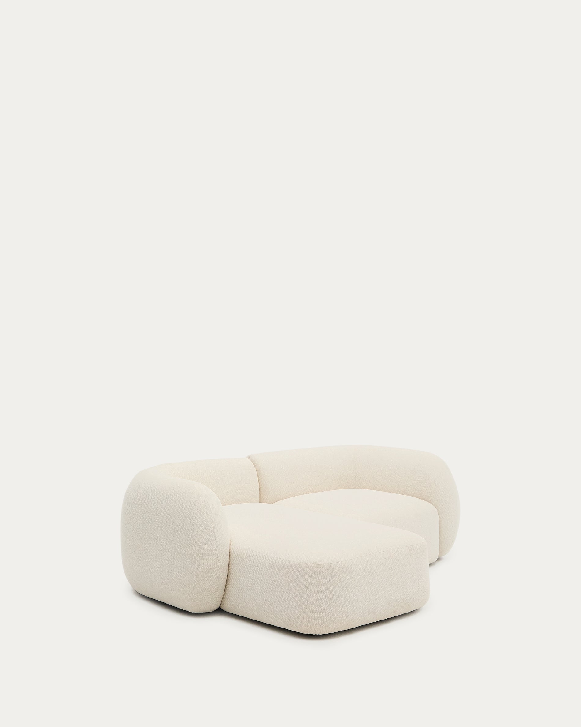 Martina ecru chenille 2-seater modular sofa with left chaise longue 230cm - Product View
