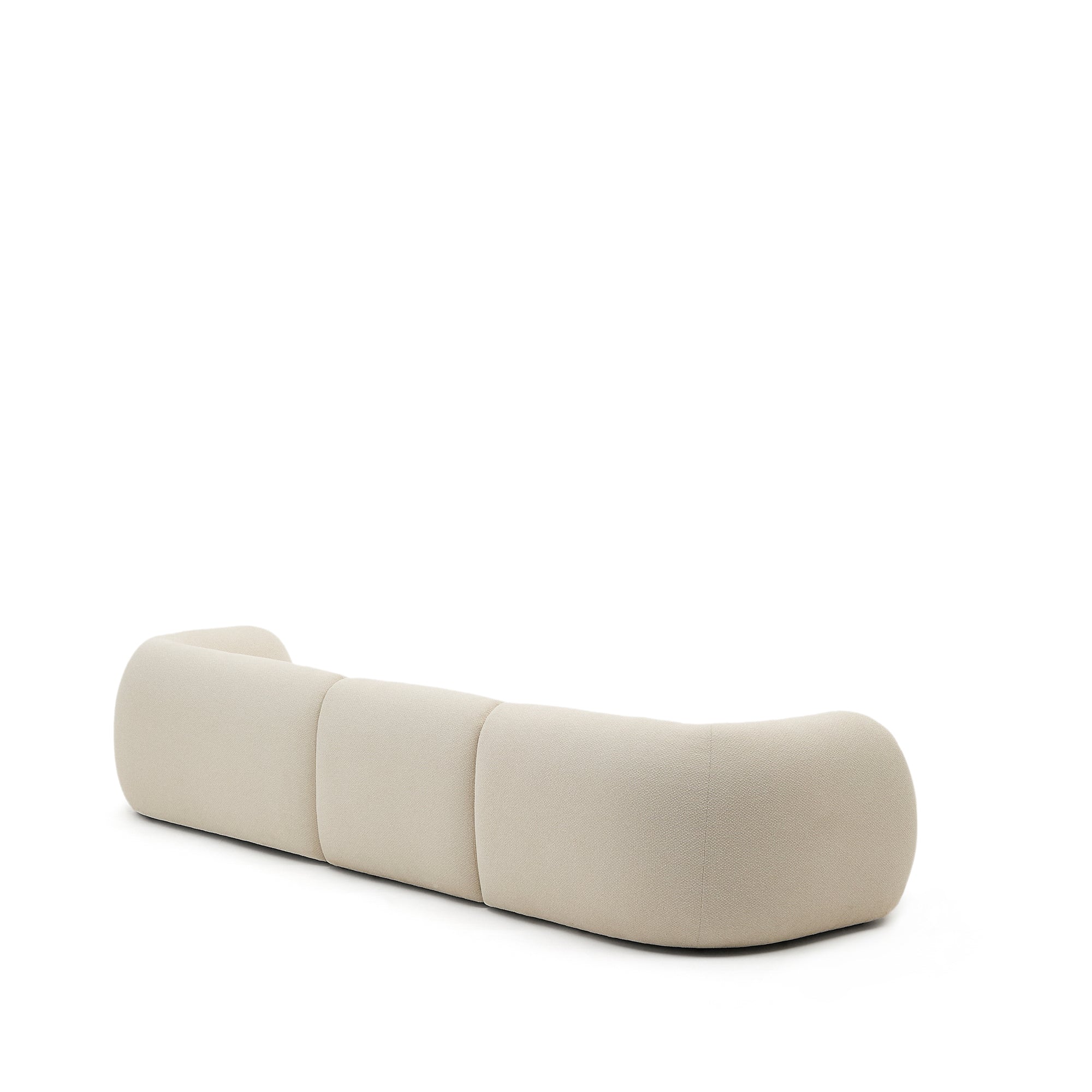 Martina ecru chenille 4-seater modular sofa with right chaise longue 377cm - Product Image