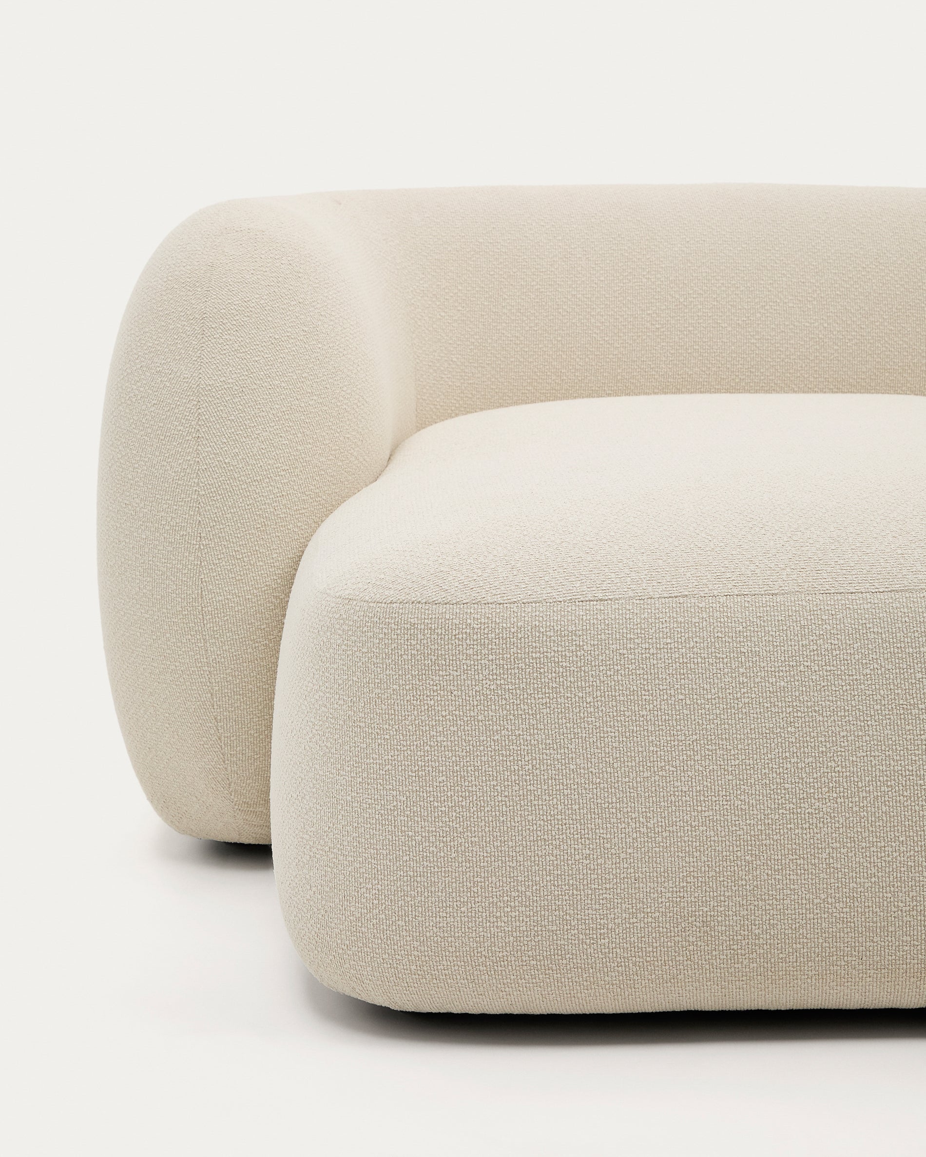 Martina ecru chenille 4-seater modular sofa with right chaise longue 377cm - Detail