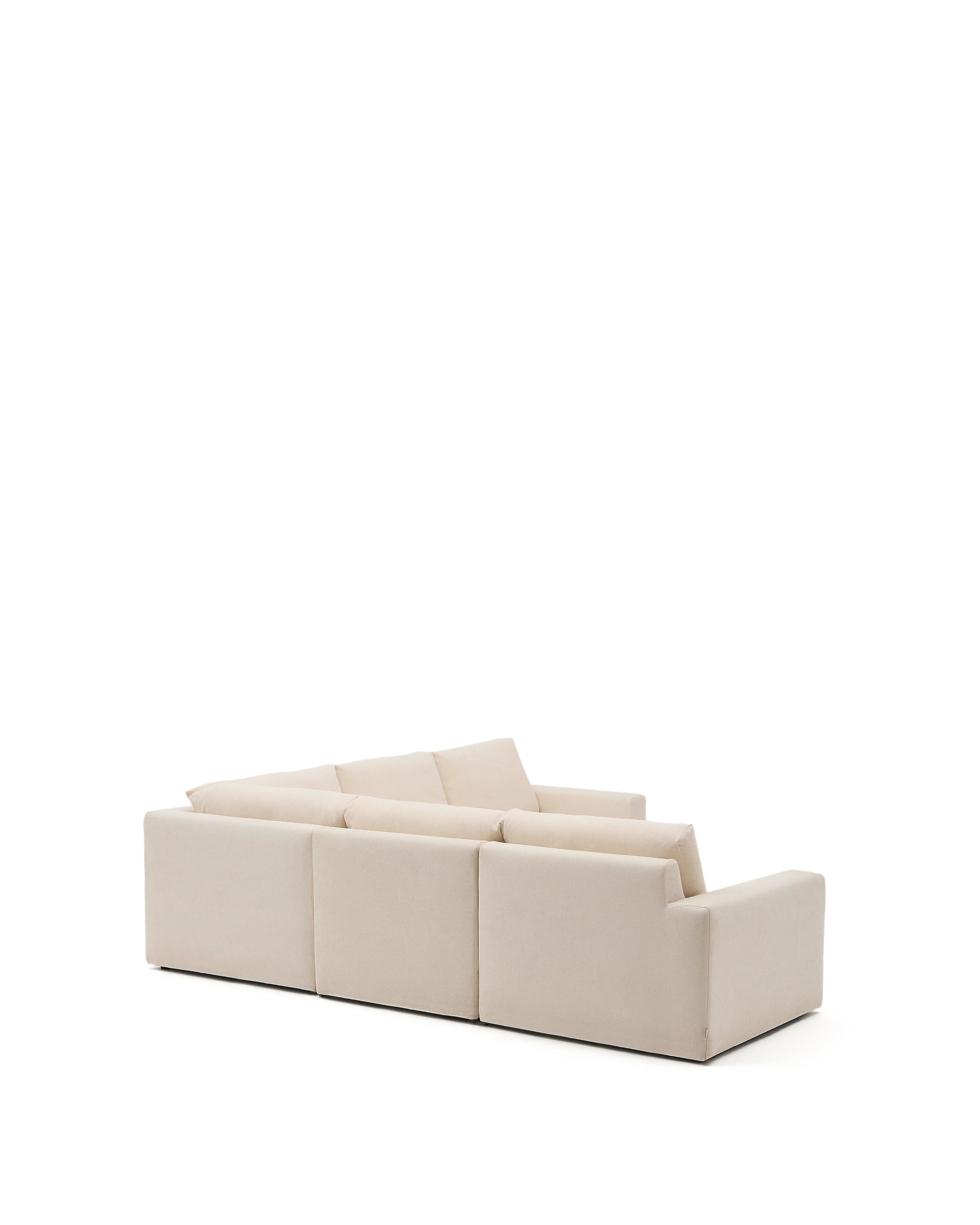 Alea 5-seater modular corner sofa with removable cover in ecru chenille 310 x 310cm - Product Image