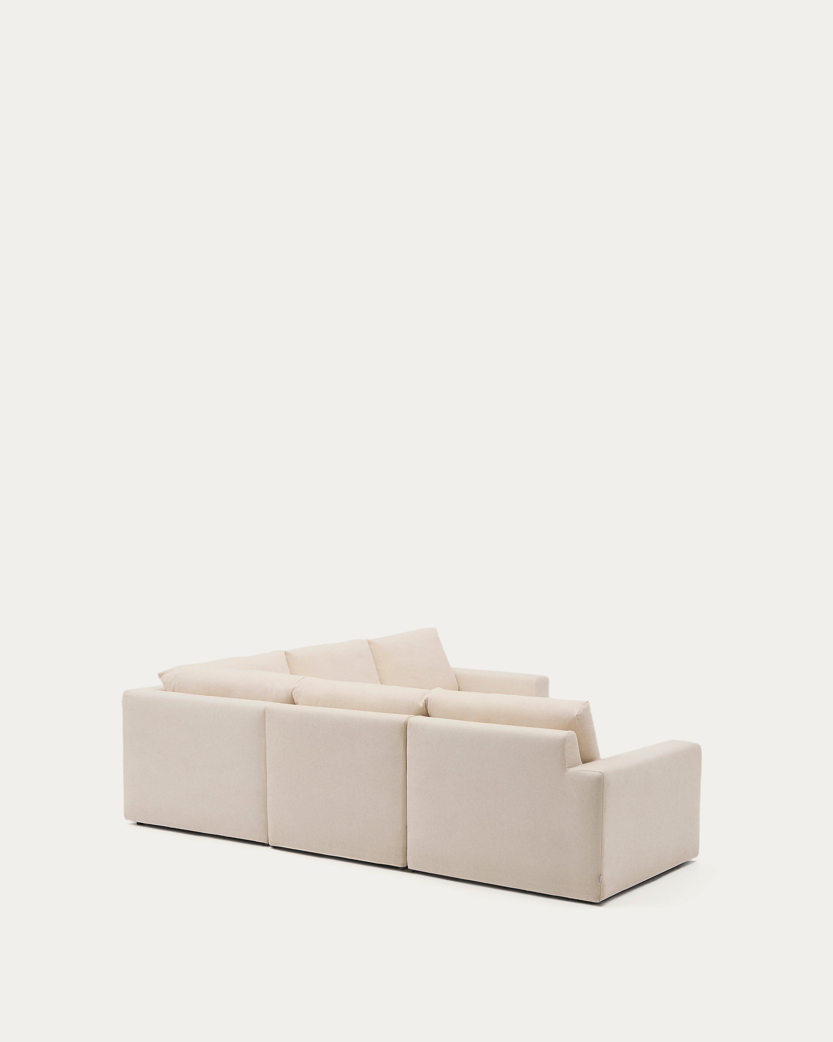 Alea 5-seater modular corner sofa with removable cover in ecru chenille 310 x 310cm - Product View