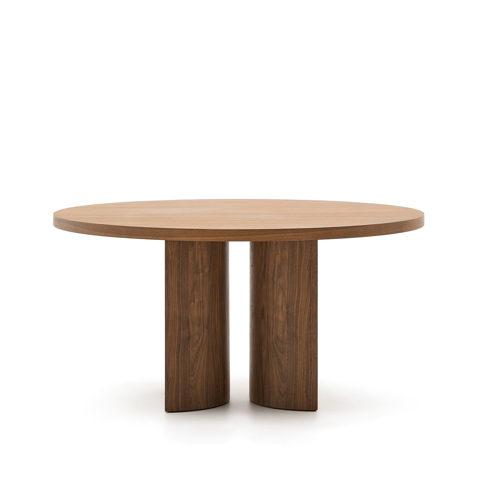 Nealy round table with a walnut veneer in a dark finish, Ø 150 cm - Product Image