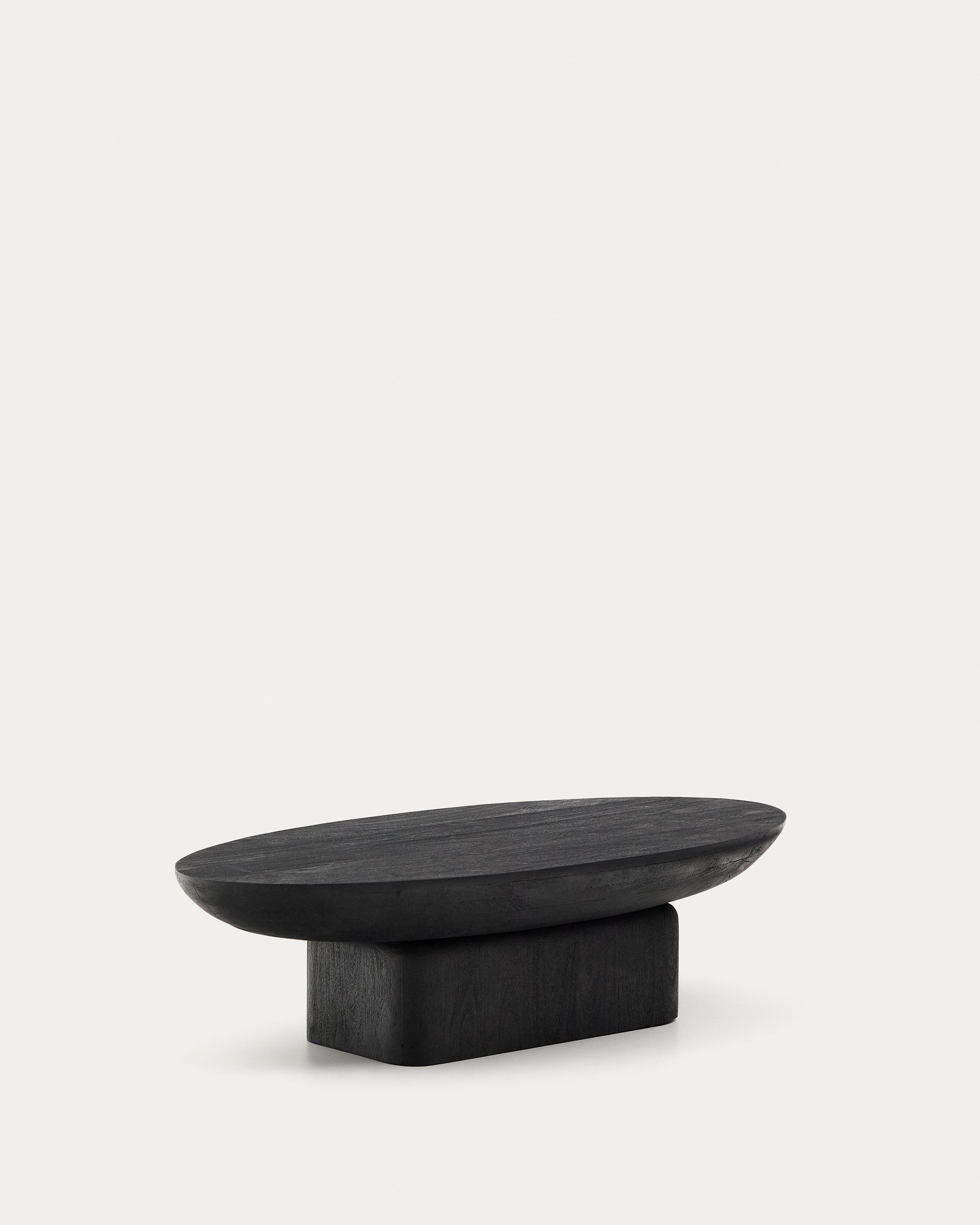 Ovak coffee table in solid acacia wood with black finish FSC 100% 140 x 70cm - Product View
