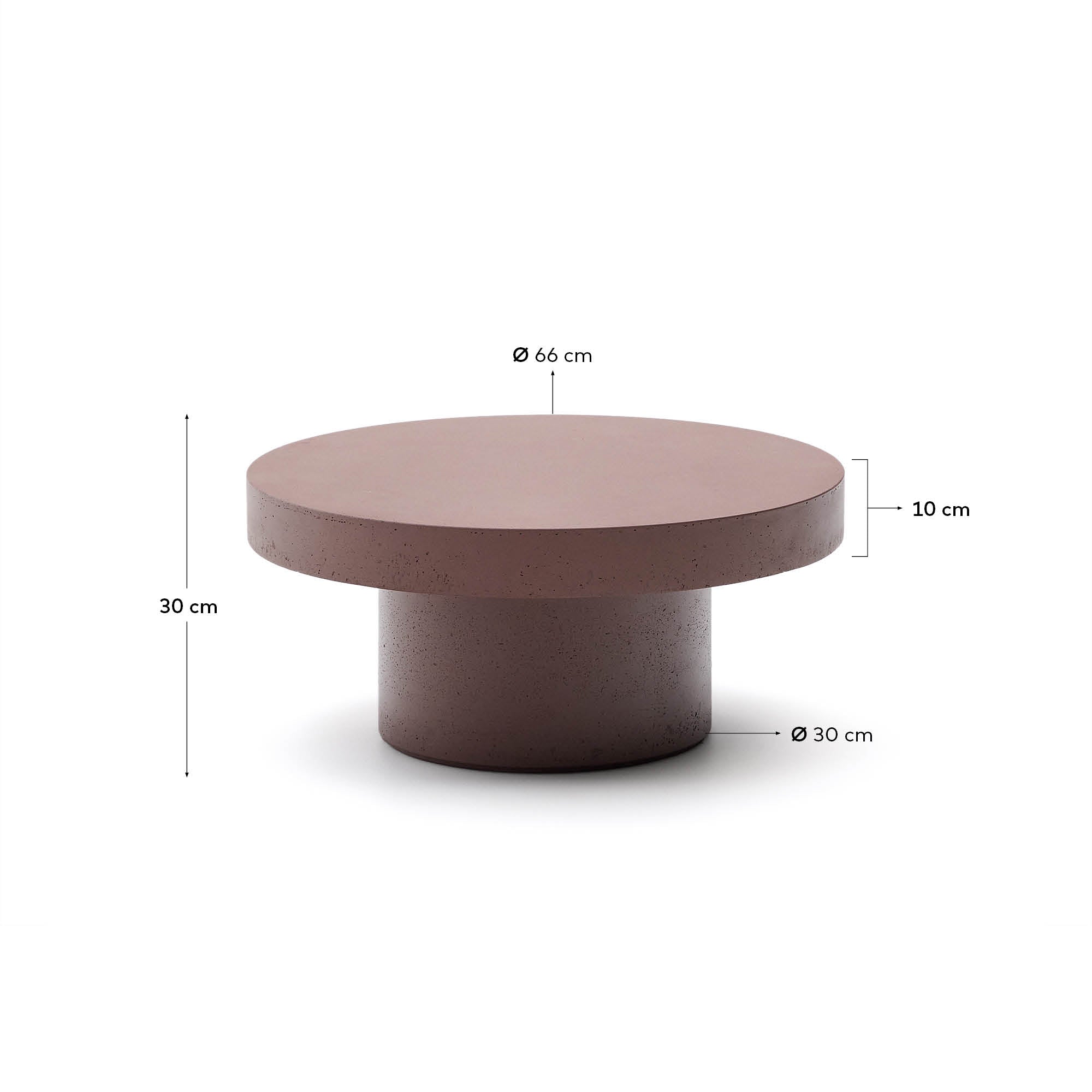 Aiguablava terracotta cement coffee table Ø66cm - Measurements