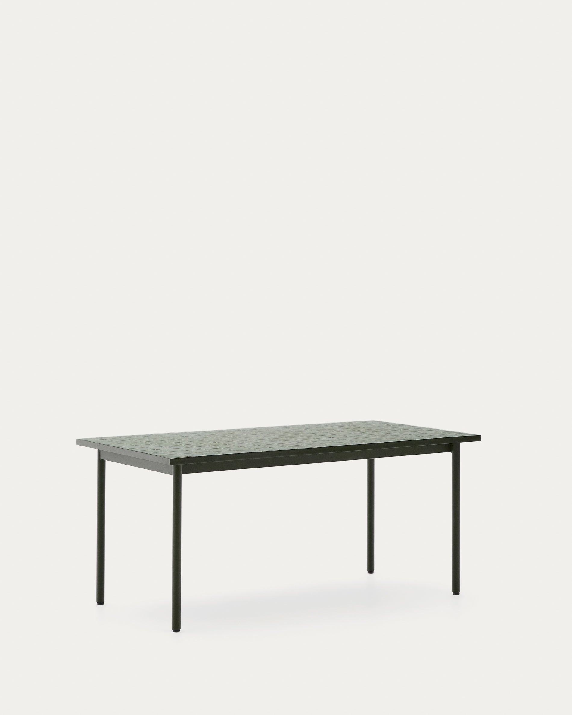 Maurina kültéri asztal zöld horganyzott acélból zöld csempékkel 182 x 91cm