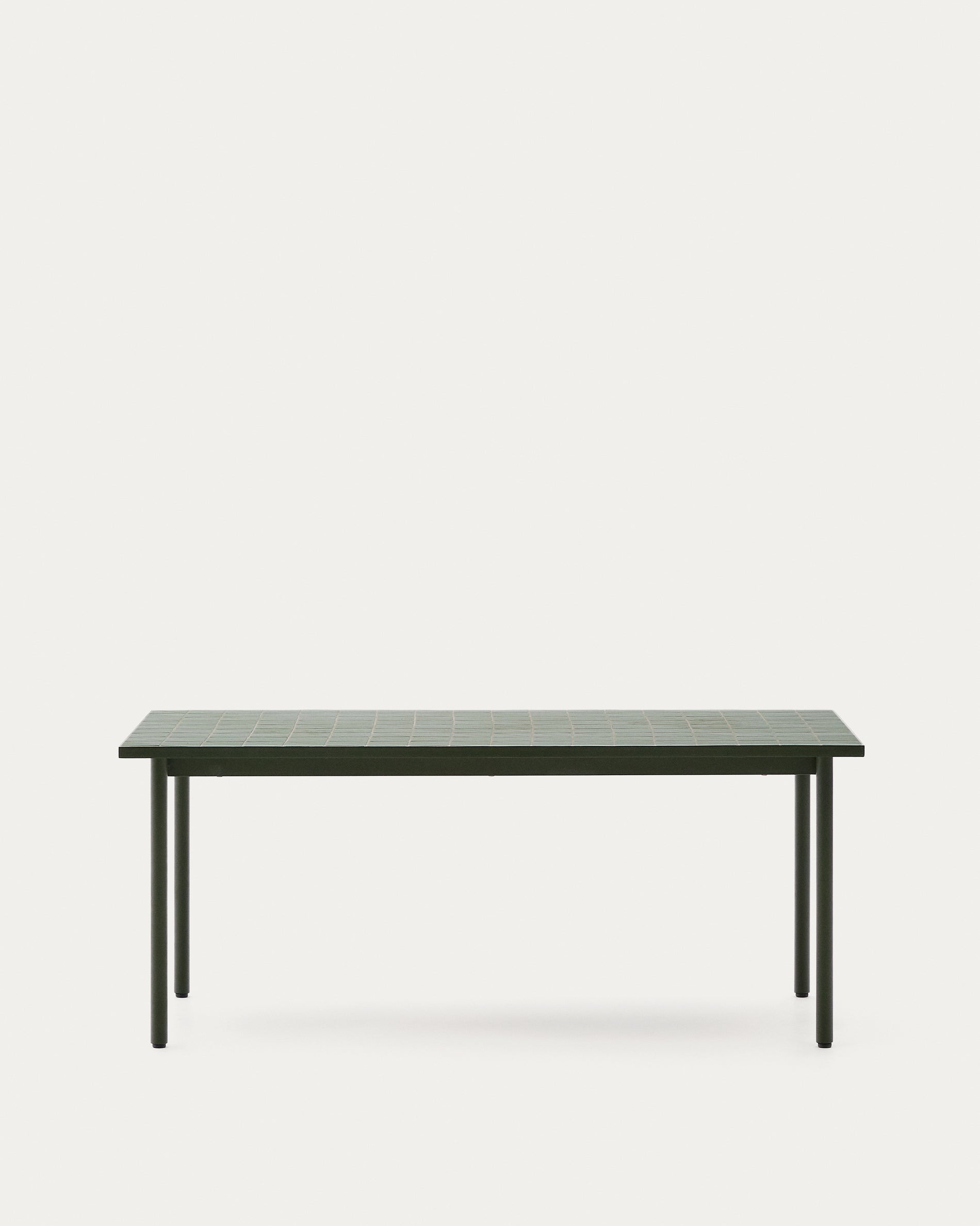 Maurina kültéri asztal zöld horganyzott acélból zöld csempékkel 223 x 101cm