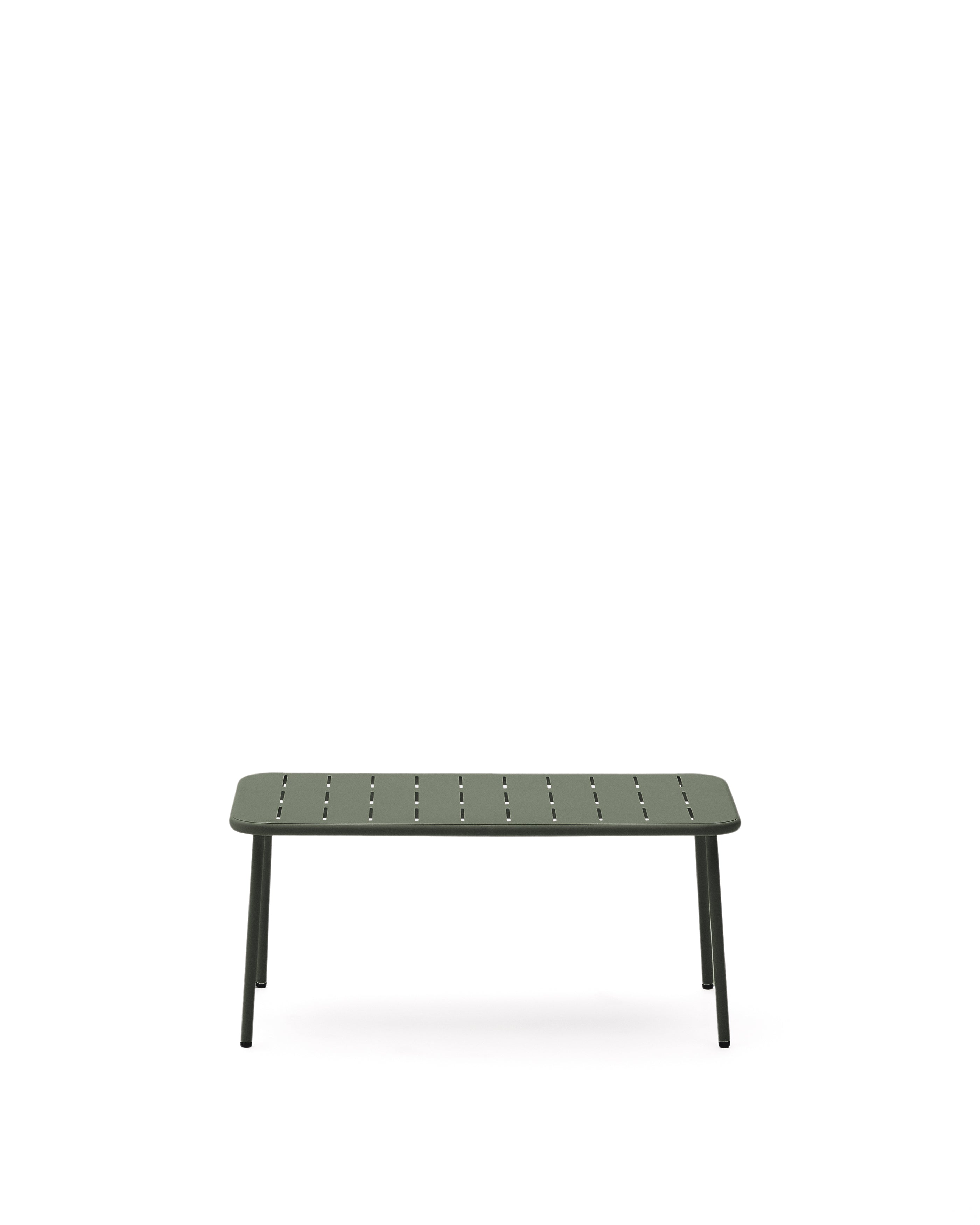 Zivia outdoor coffee table in green galvanised steel 90 x 50cm - Product Image