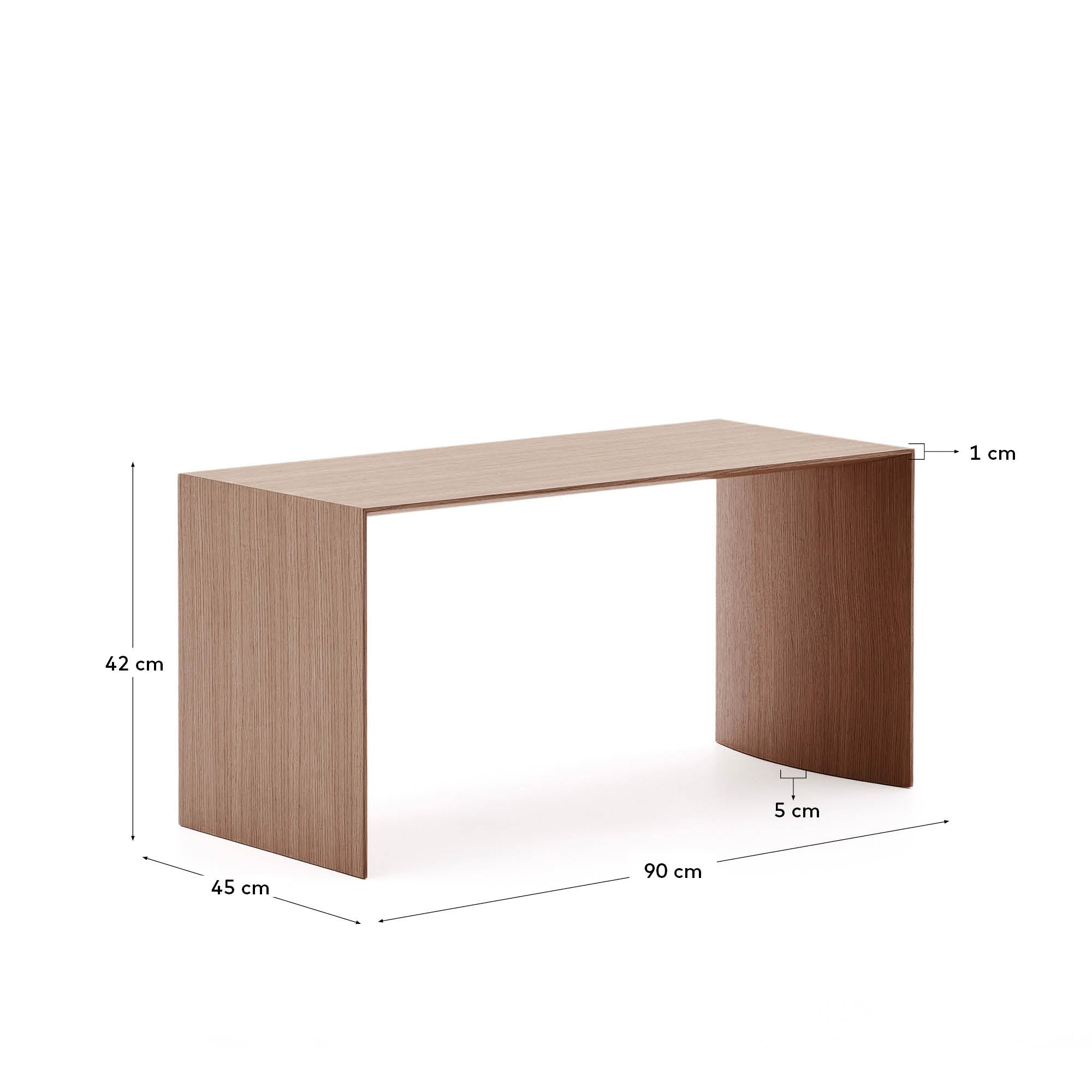Litto walnut veneer coffee table, 90 x 45 cm - Measurements