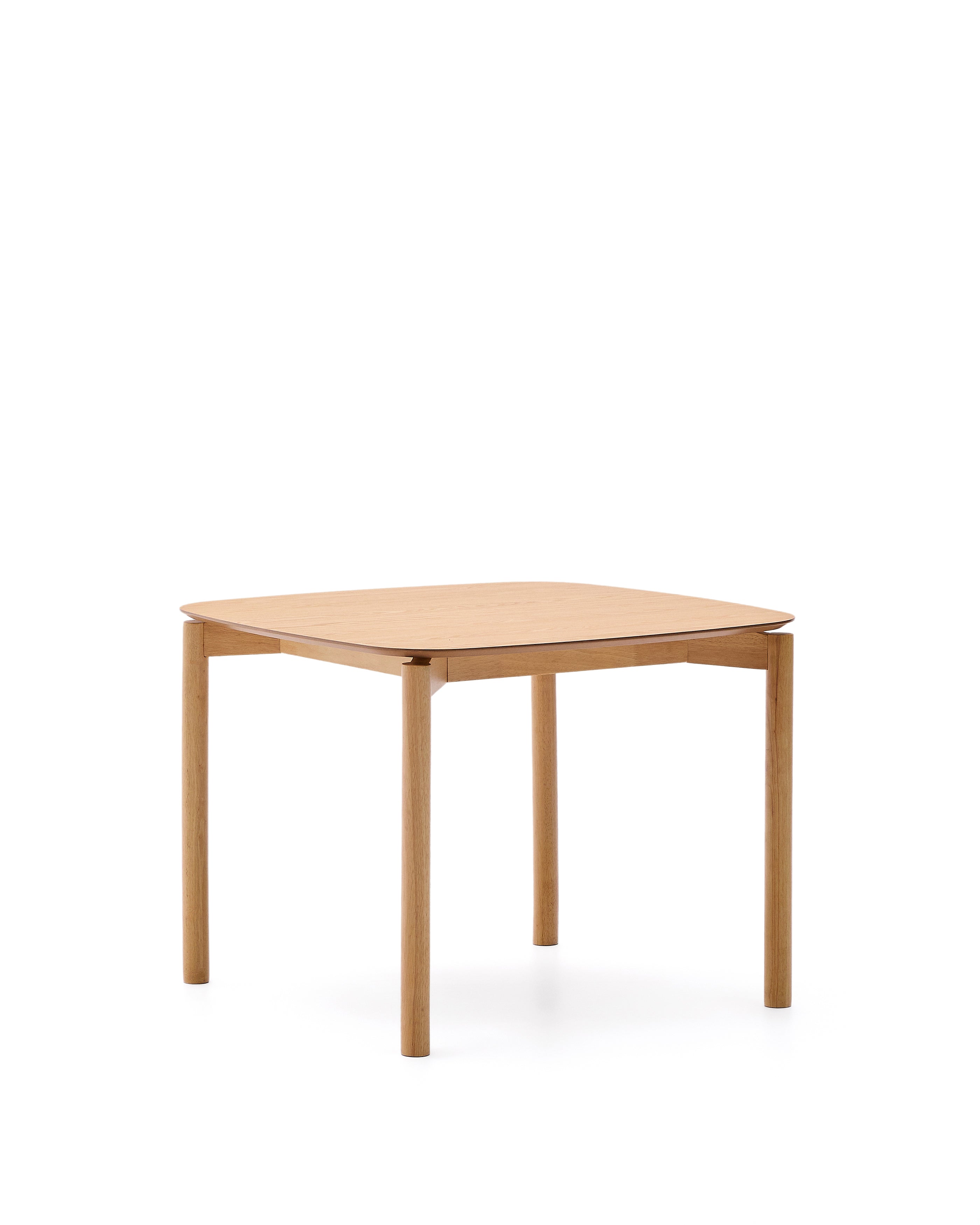 Indara square table in ash veneer with natural finish 100 x 100 cm - Product Image