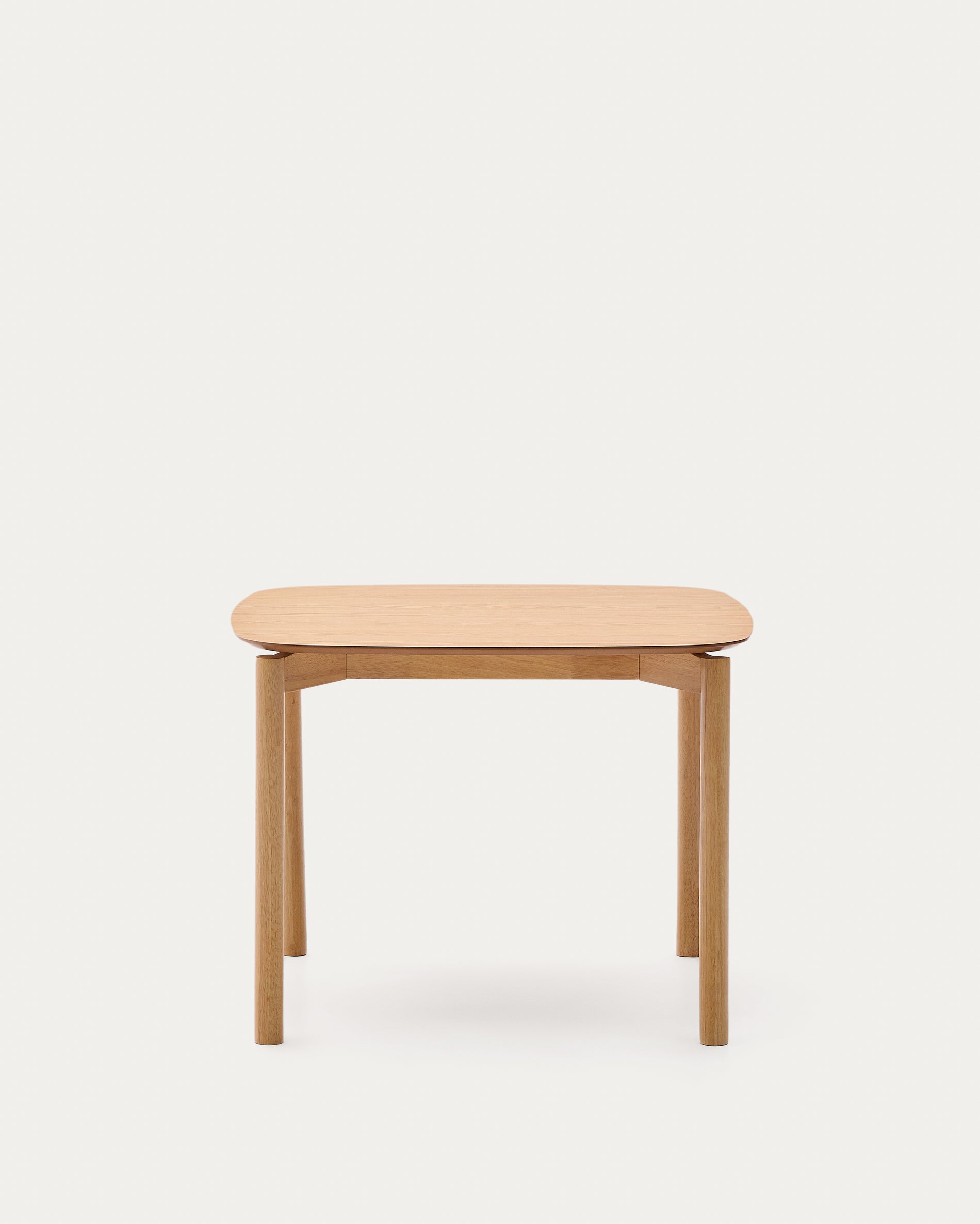 Indara square table in ash veneer with natural finish 100 x 100 cm - Product View