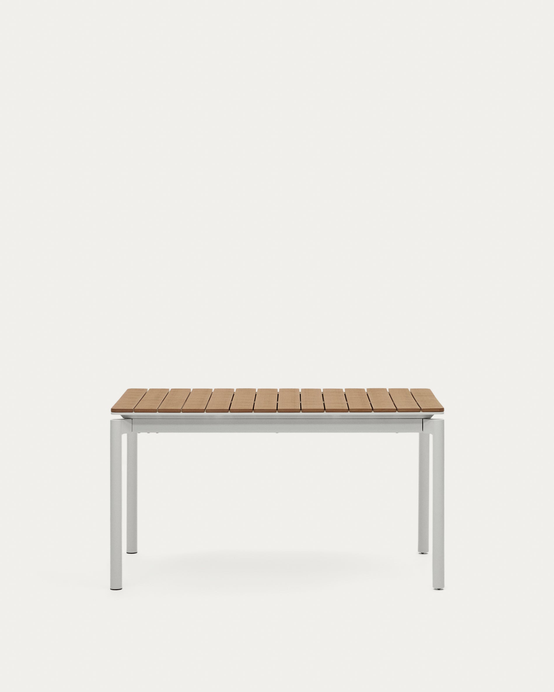 Canyelles outdoor extendable table in polywood and aluminium in light grey 140 (200) x 90cm - Product View
