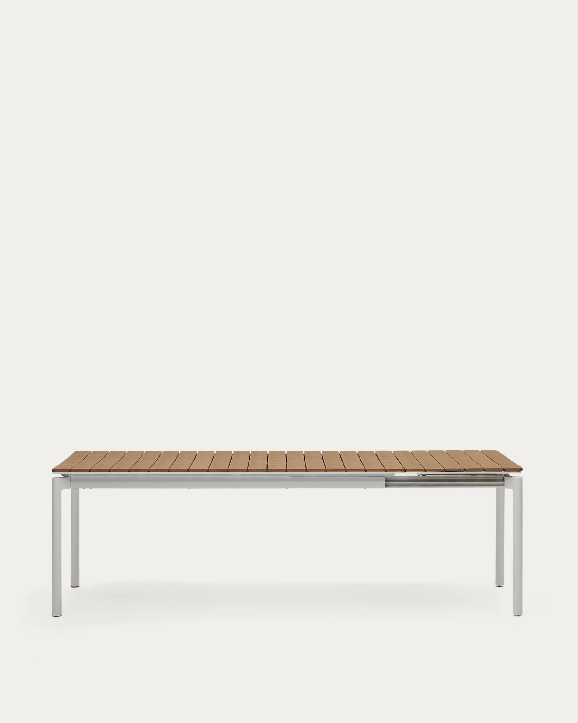 Canyelles outdoor extendable table in polywood and aluminium in light grey 180 (240) x 100cm - Product View