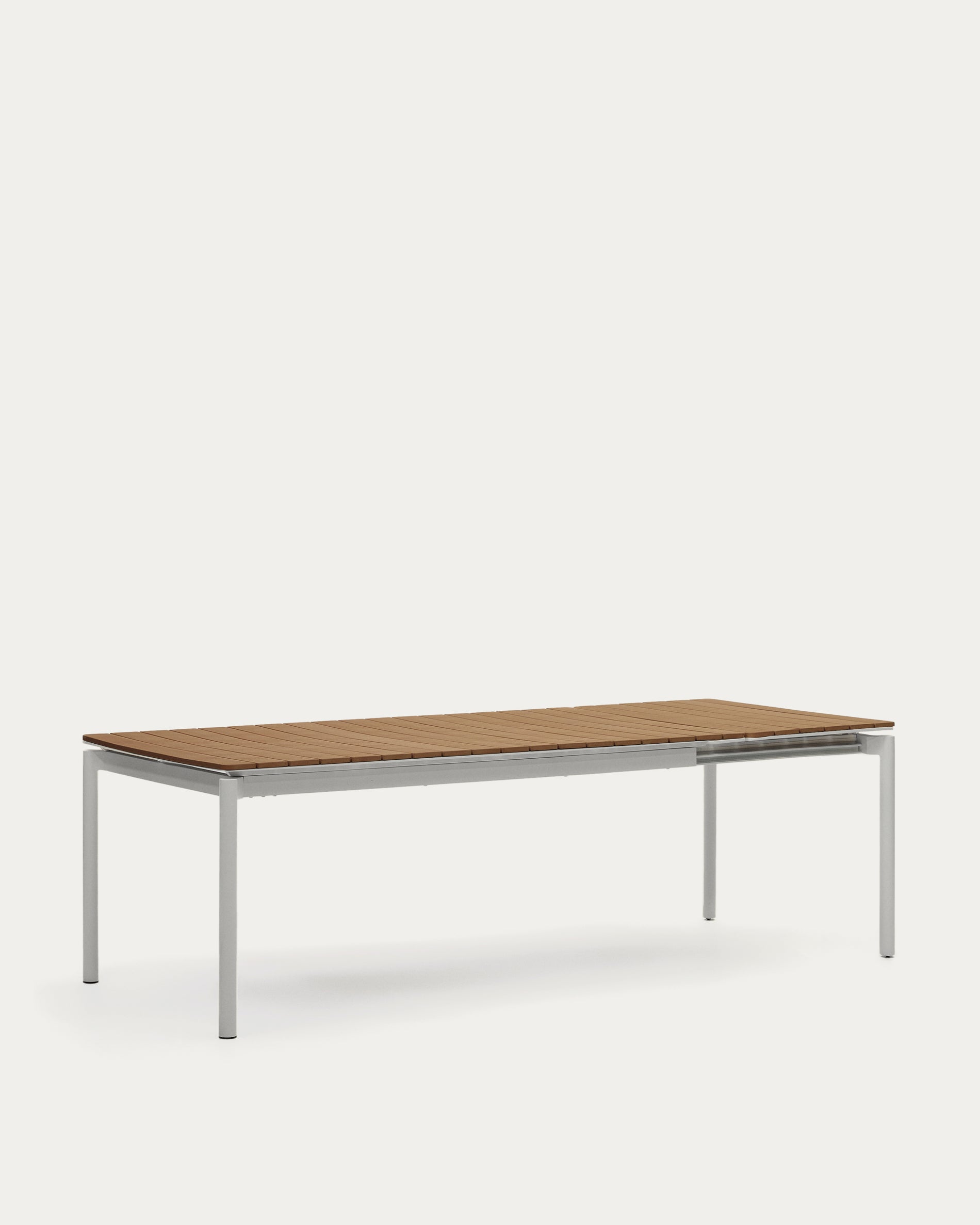 Canyelles outdoor extendable table in polywood and aluminium in light grey 180 (240) x 100cm - Product View