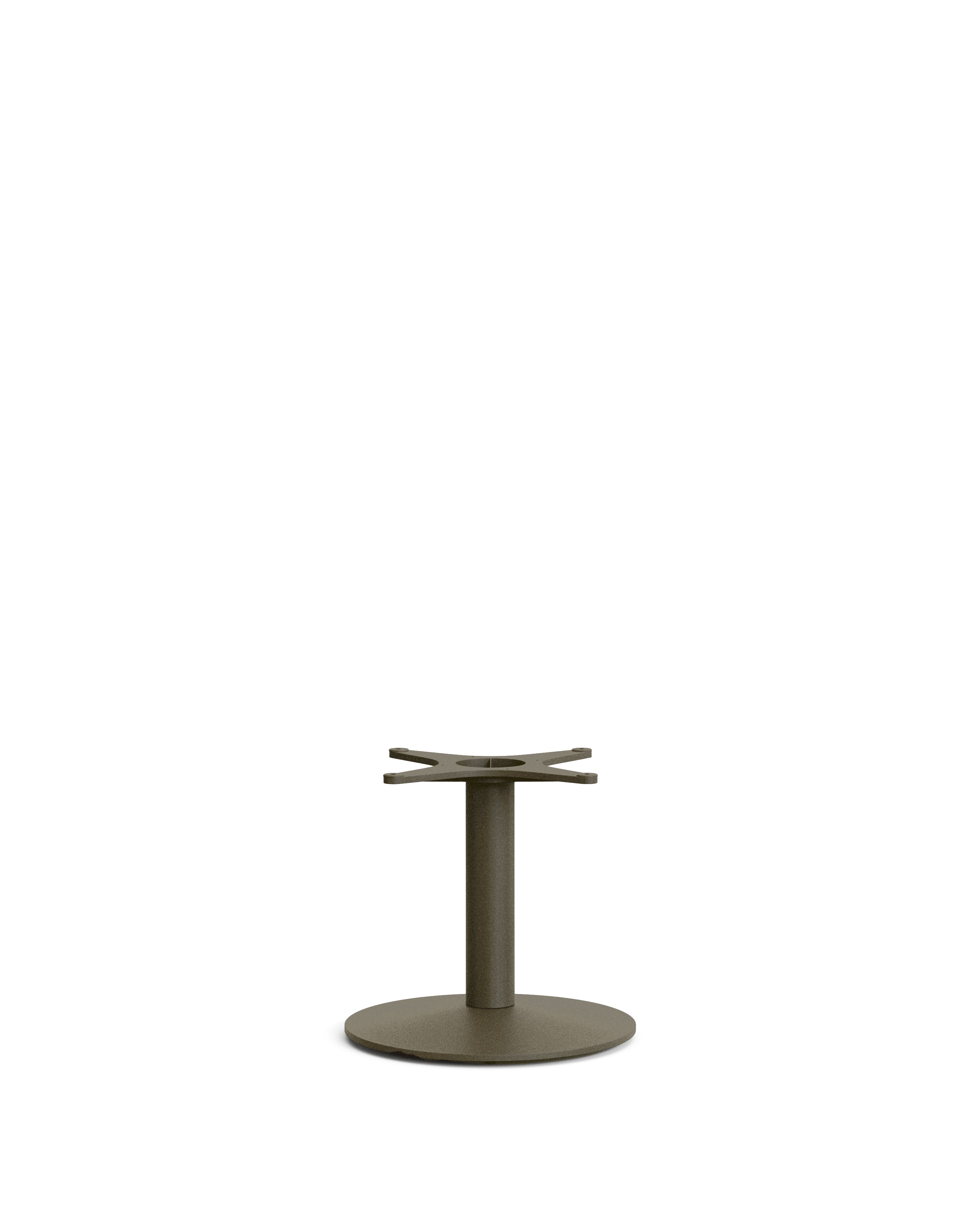 Esilda outdoor table with green cement top 70x70cm and green steel base Ø42x45cm - Product Image