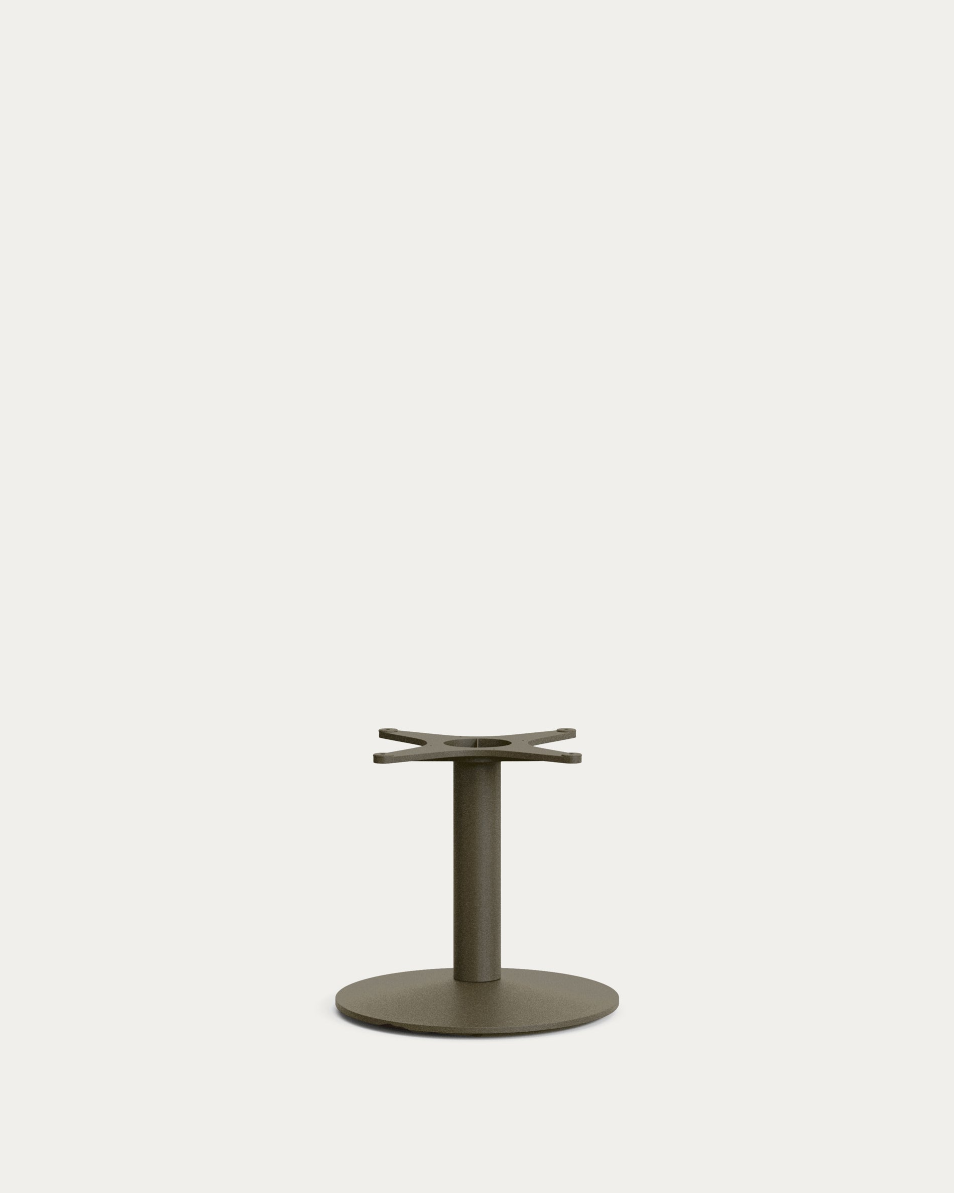 Esilda outdoor table with green cement top 70x70cm and green steel base Ø42x45cm - Product View