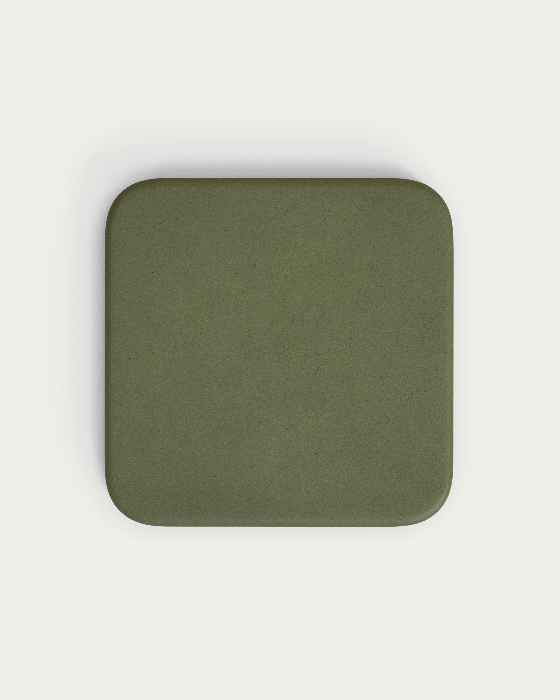 Esilda outdoor table with green cement top 70x70cm and green steel base Ø55x72cm - Detail