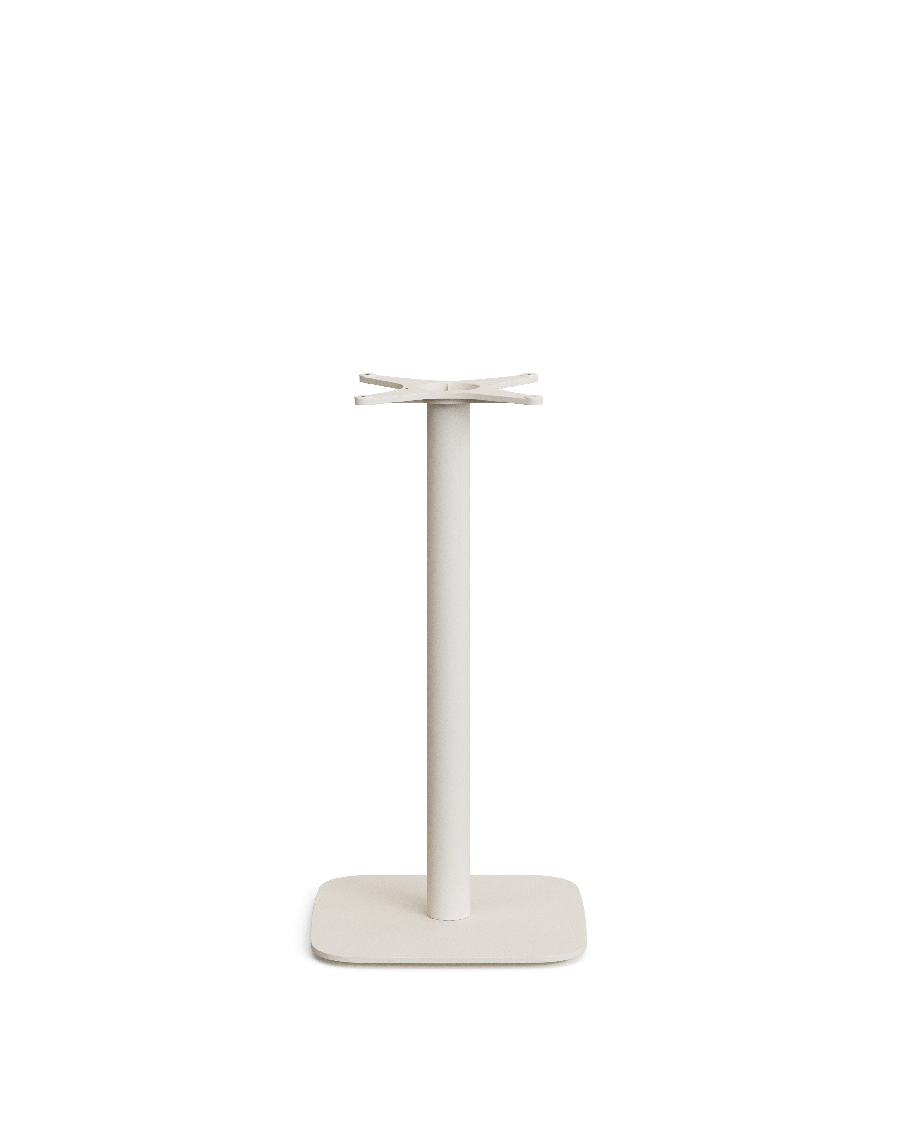 Dina outdoor tall table with white cement top 70x70cm and white steel base 48x48x96cm - Product Image