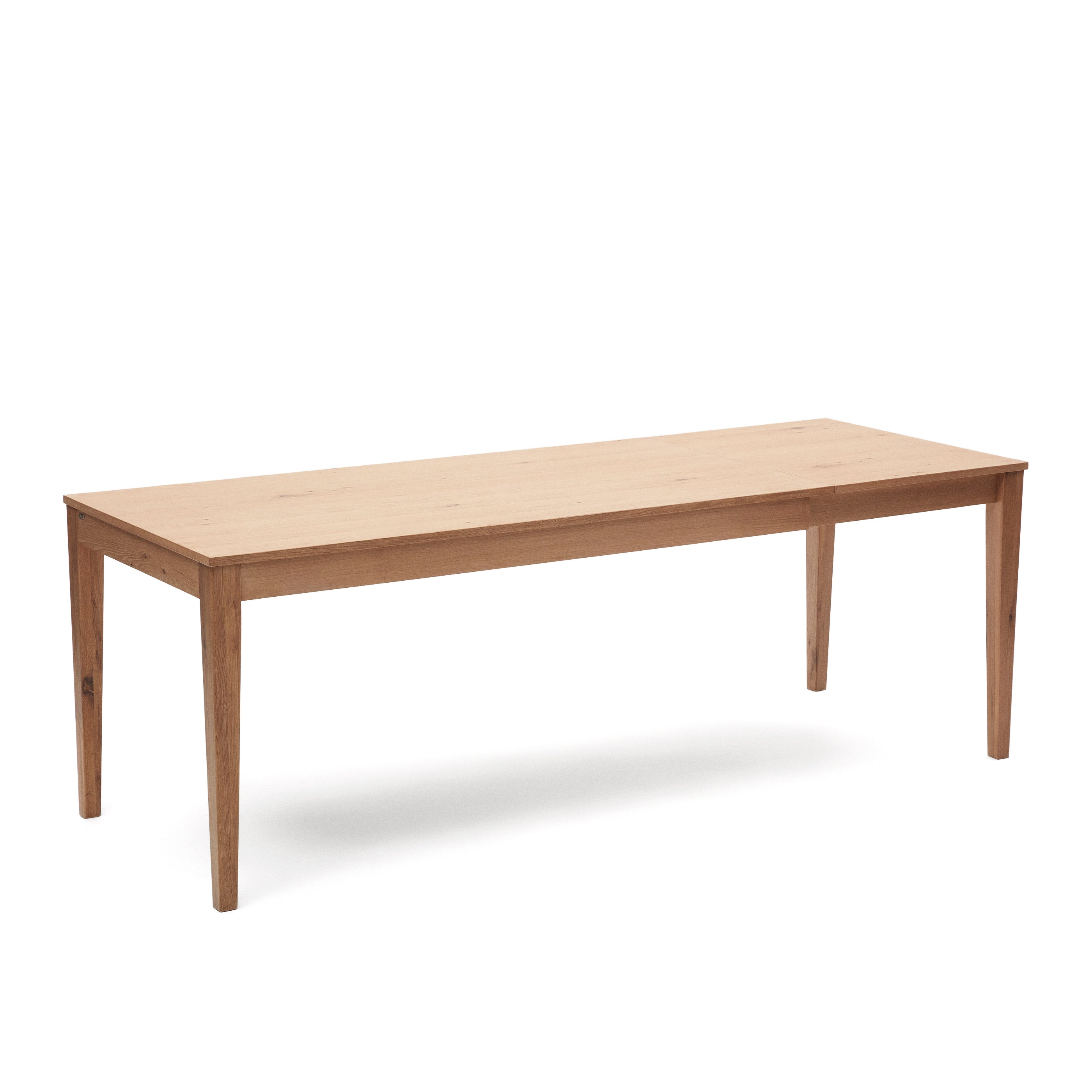 Yain extendable table with oak veneer and solid oak, 160 (220) x 80 cm - Product Image