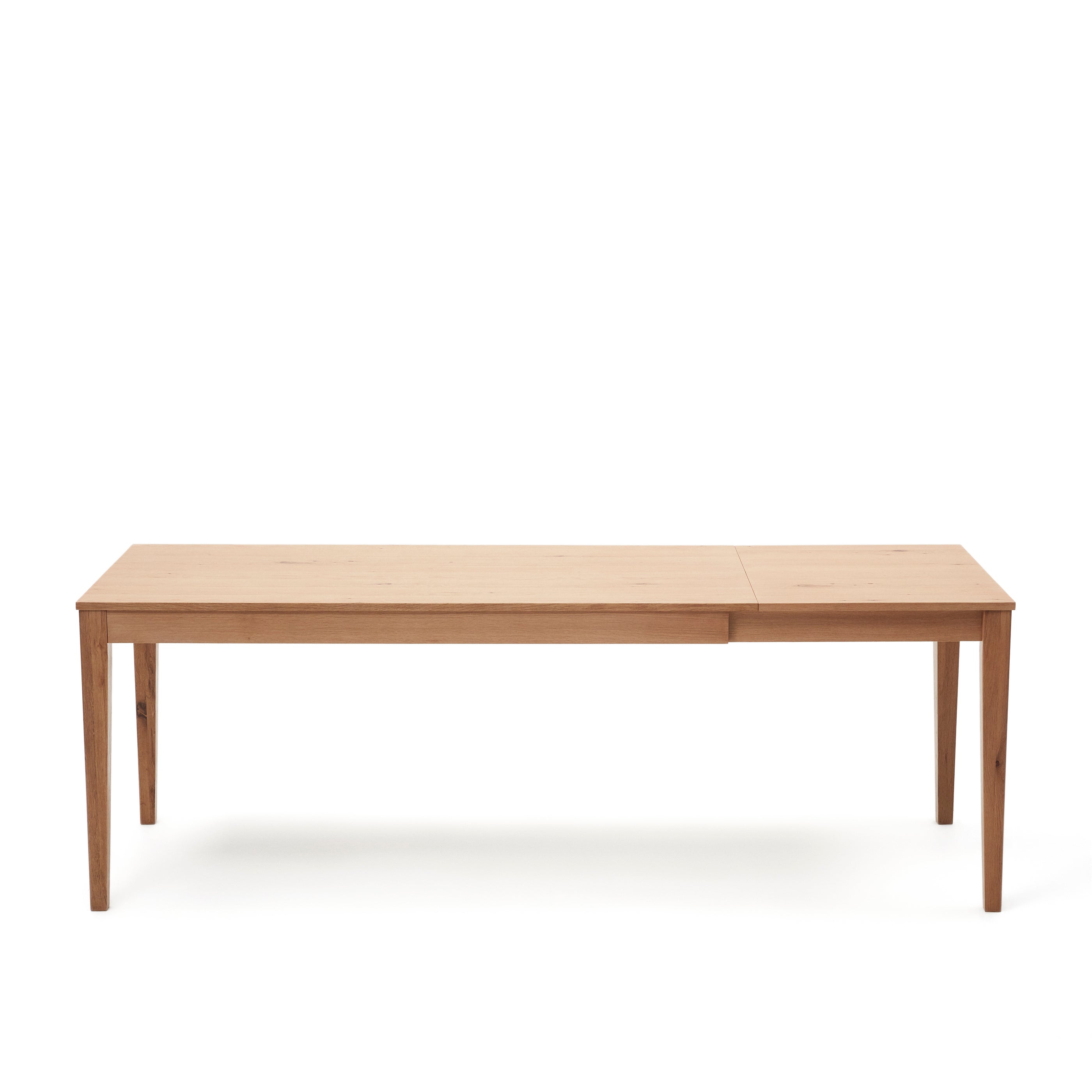 Yain extendable table with oak veneer and solid oak, 160 (220) x 80 cm - Product Image