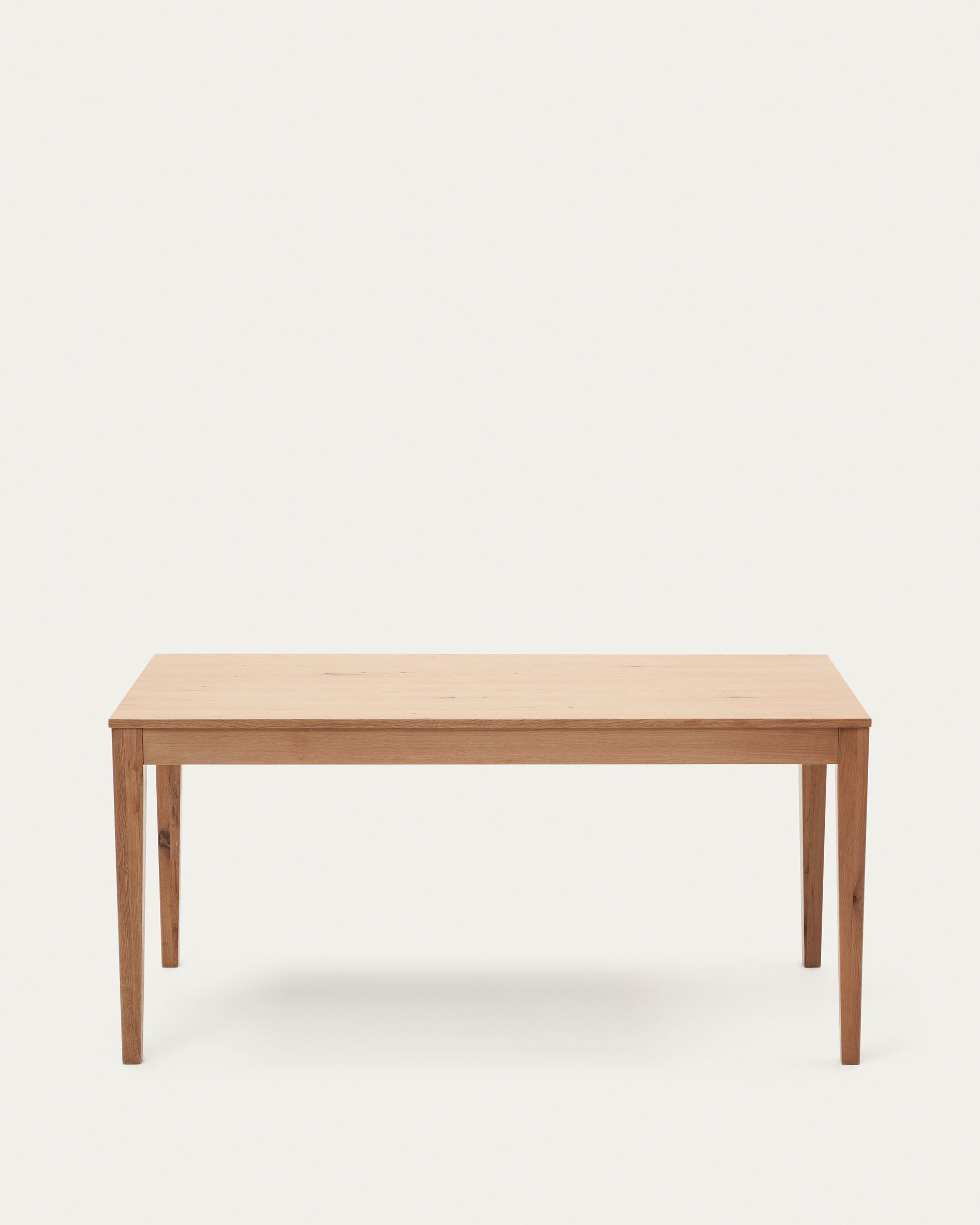 Yain extendable table with oak veneer and solid oak, 160 (220) x 80 cm - Product View