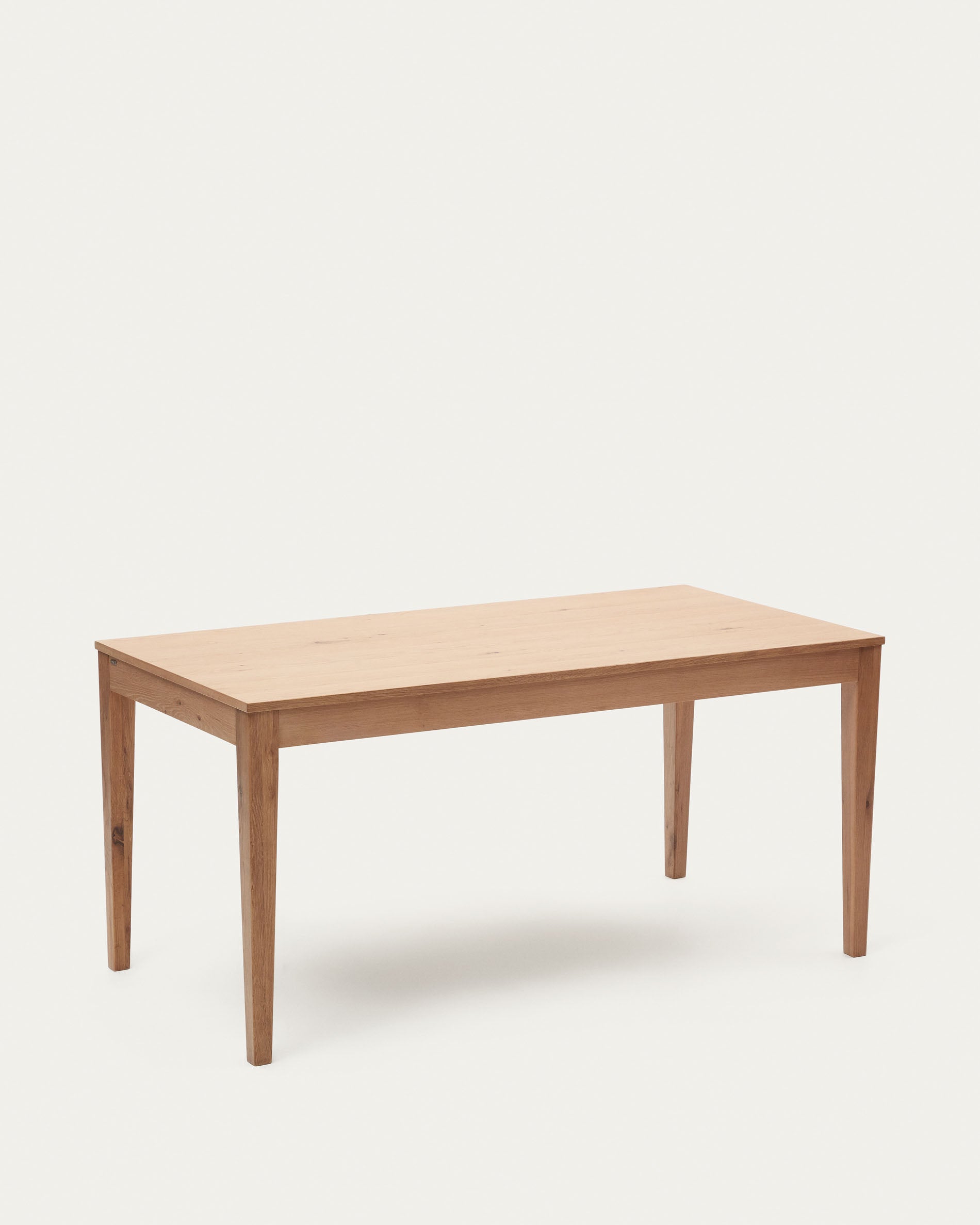 Yain extendable table with oak veneer and solid oak, 160 (220) x 80 cm - Product View