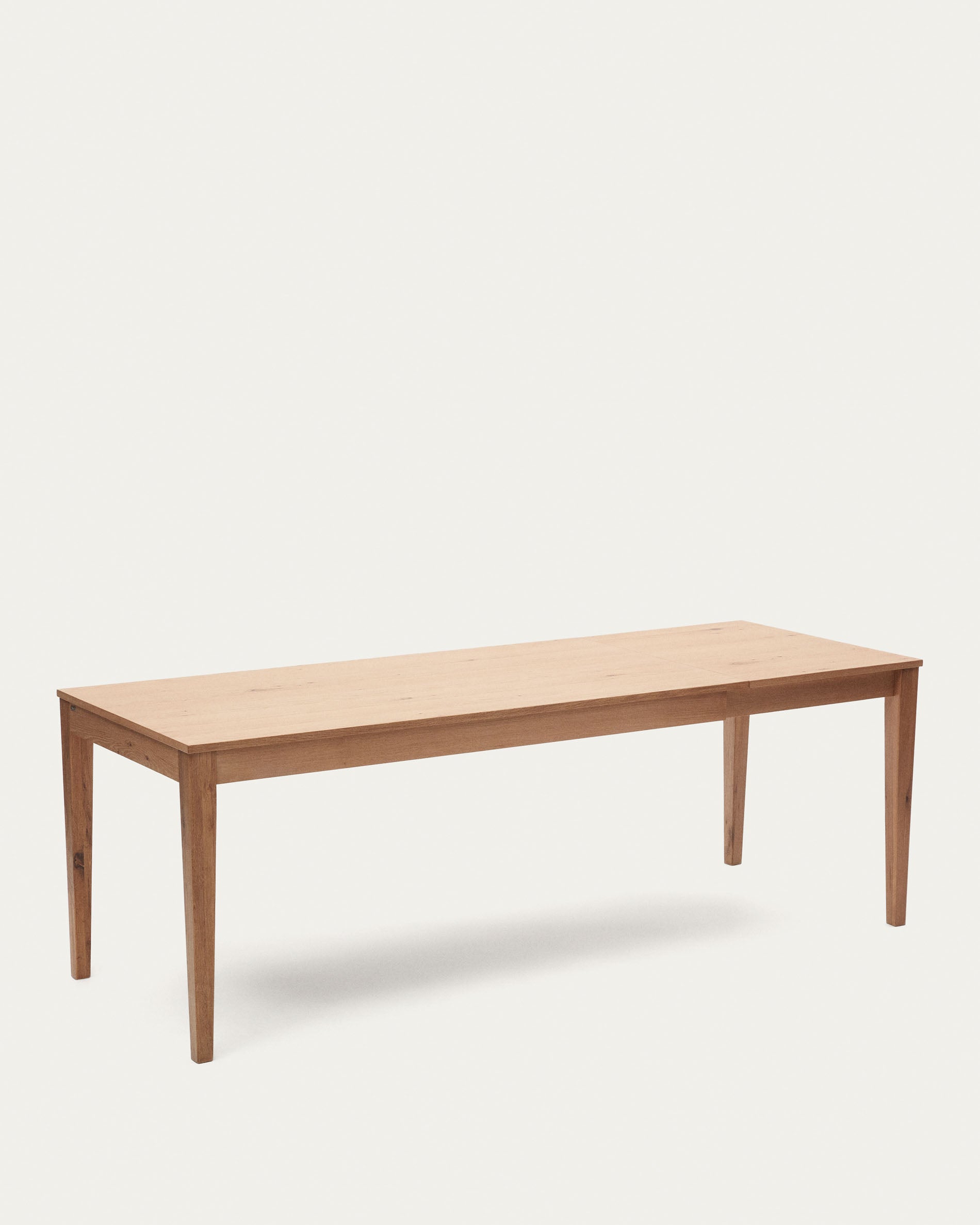 Yain extendable table with oak veneer and solid oak, 160 (220) x 80 cm - Product View