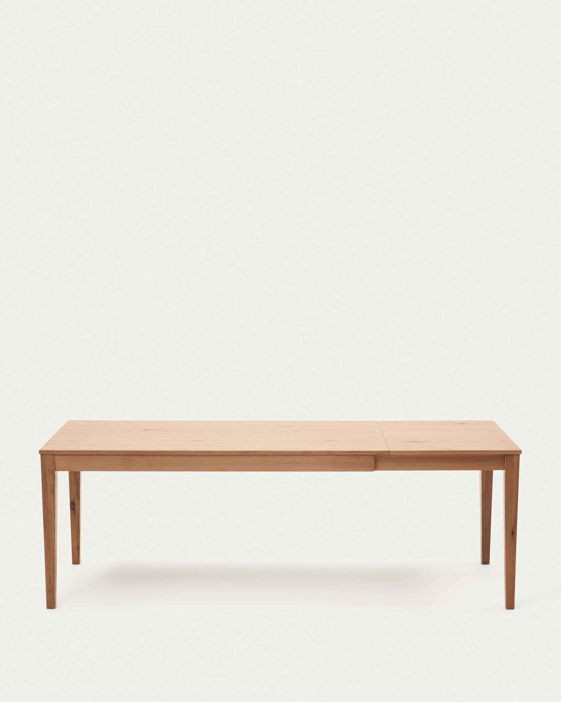 Yain extendable table with oak veneer and solid oak, 160 (220) x 80 cm - Product View