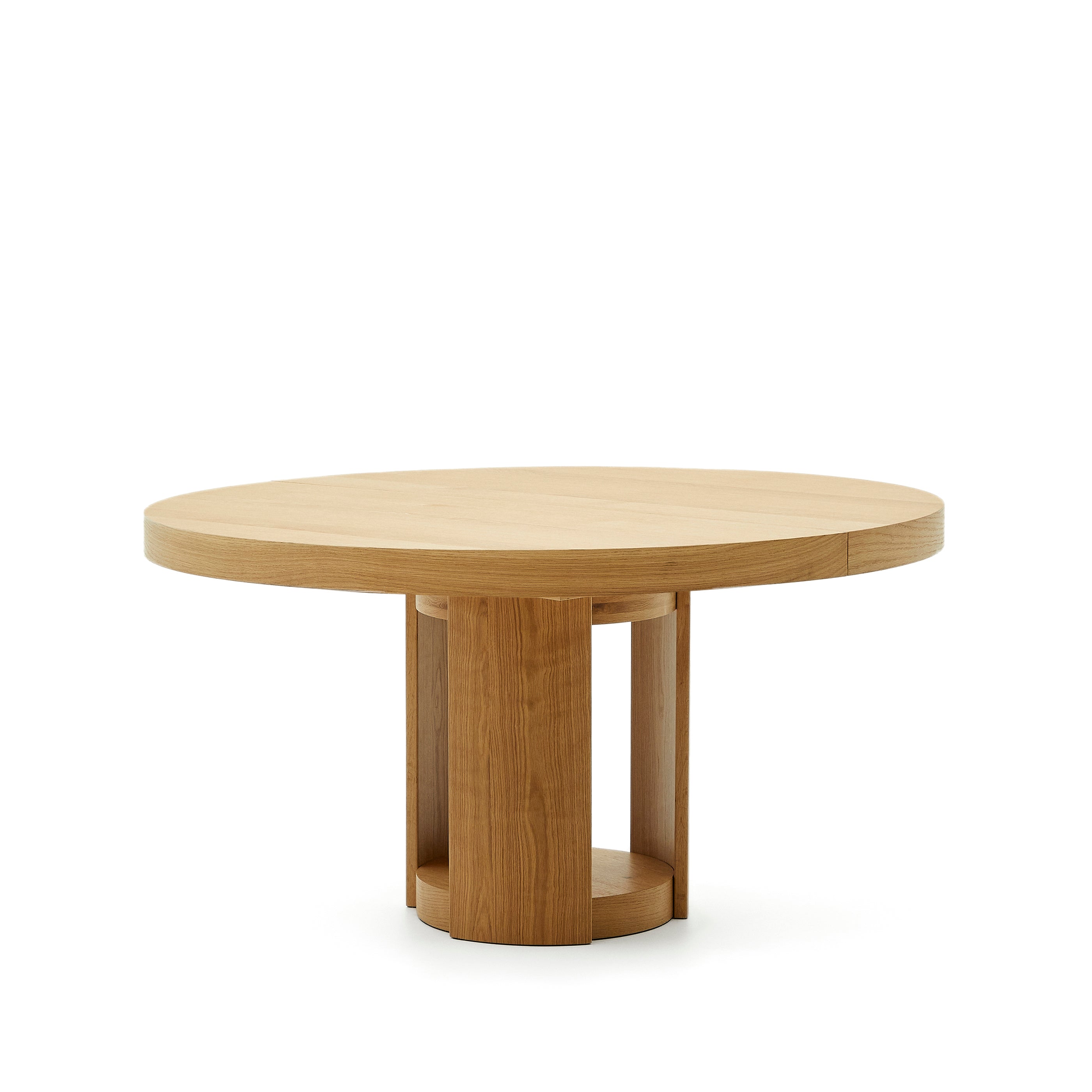Artis extendable round table in solid oak wood and veneer, 150 (200) cm x 80 cm FSC 100% - Product Image