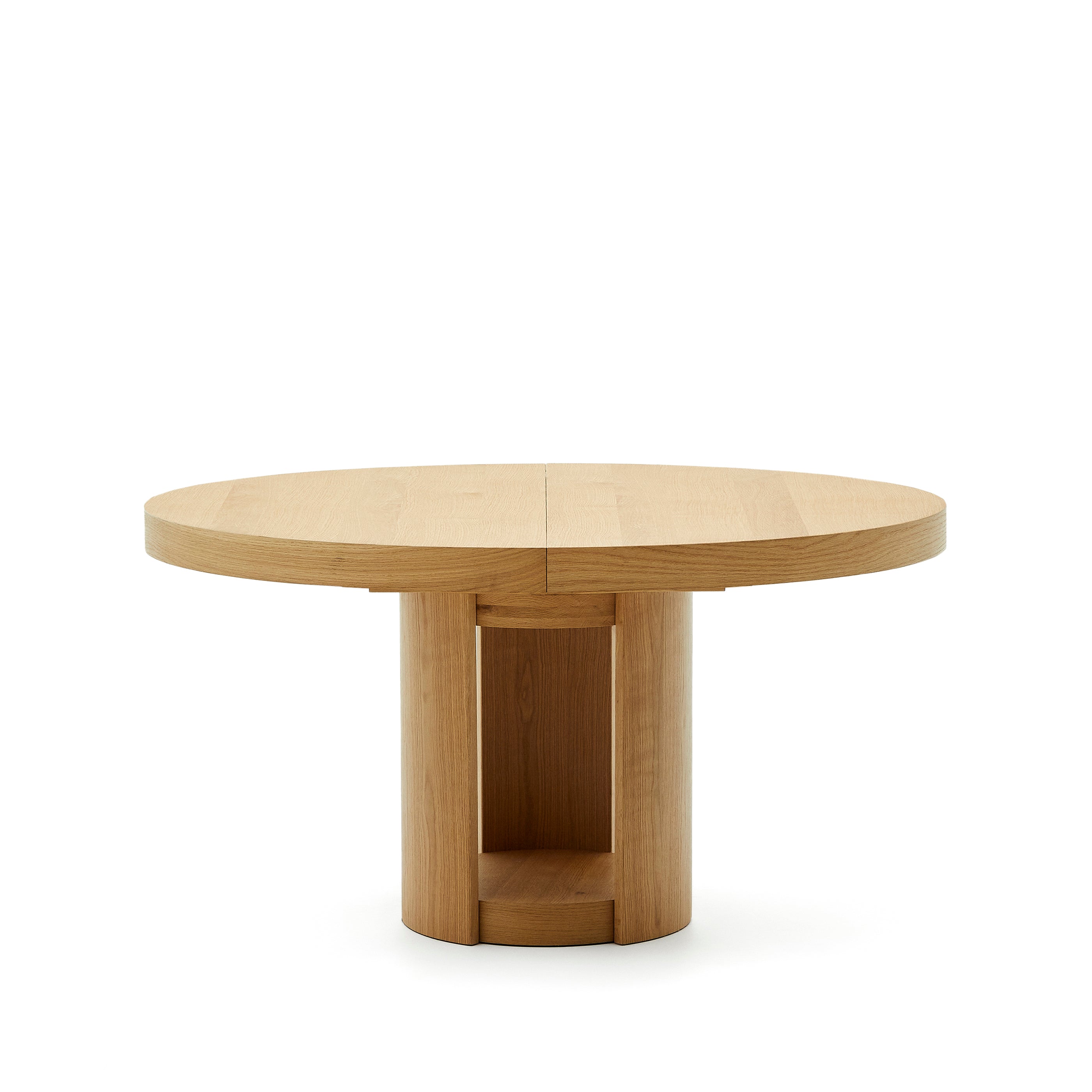 Artis extendable round table in solid oak wood and veneer, 150 (200) cm x 80 cm FSC 100% - Product Image