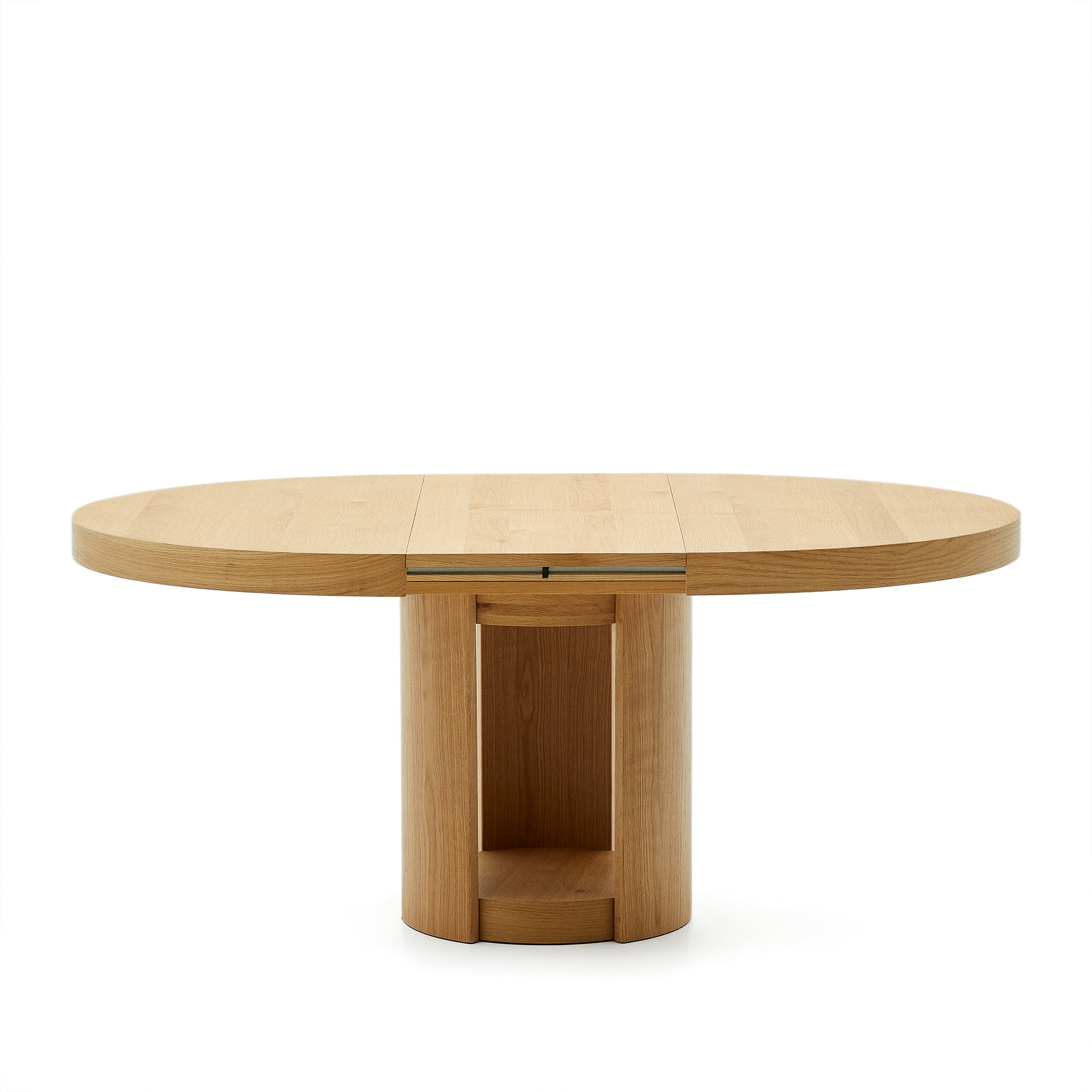 Artis extendable round table in solid oak wood and veneer, 150 (200) cm x 80 cm FSC 100% - Product Image