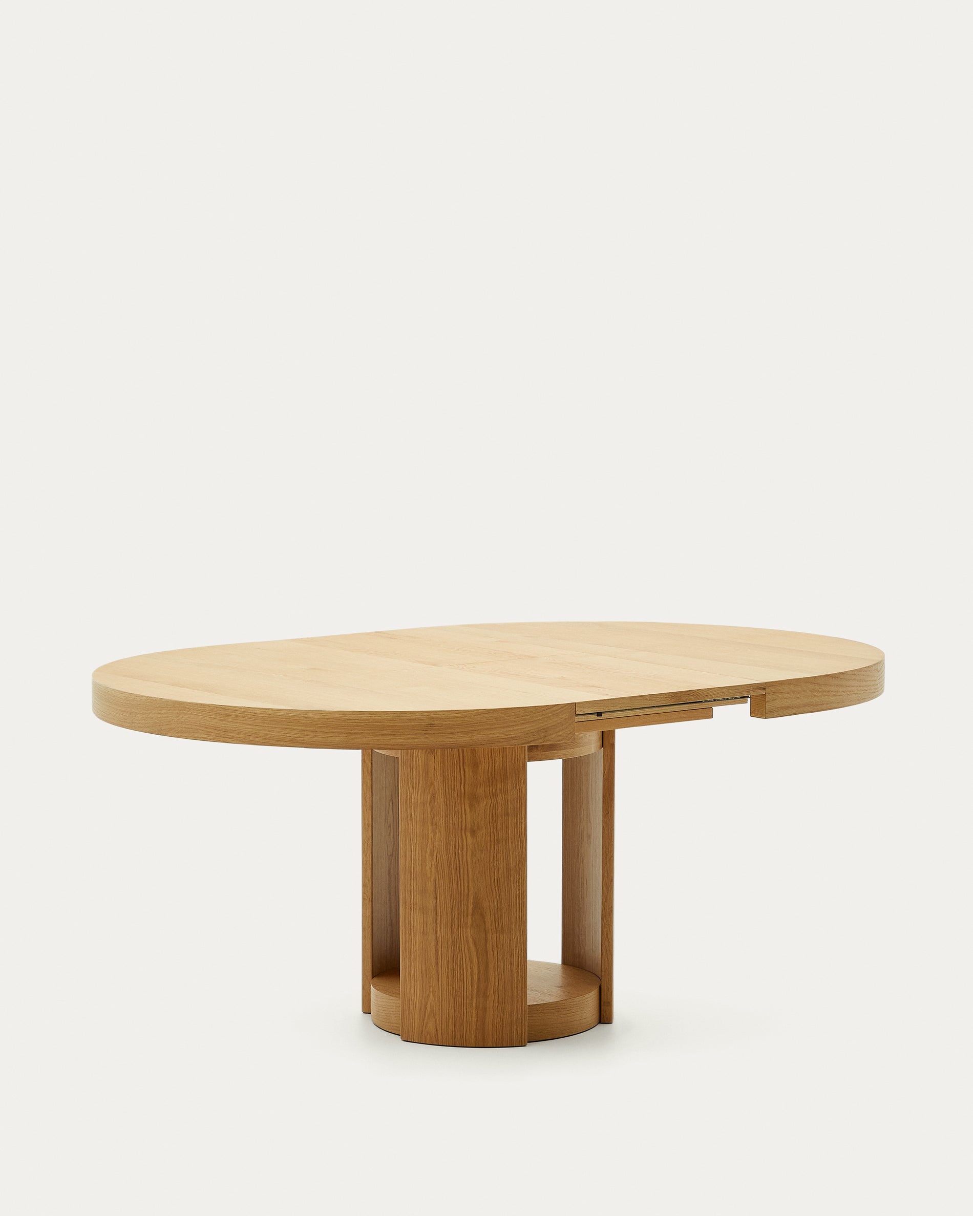 Artis extendable round table in solid oak wood and veneer, 150 (200) cm x 80 cm FSC 100% - Product View