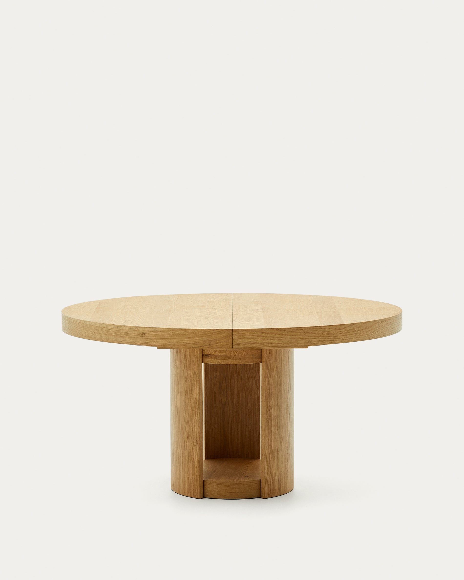 Artis extendable round table in solid oak wood and veneer, 150 (200) cm x 80 cm FSC 100% - Product View
