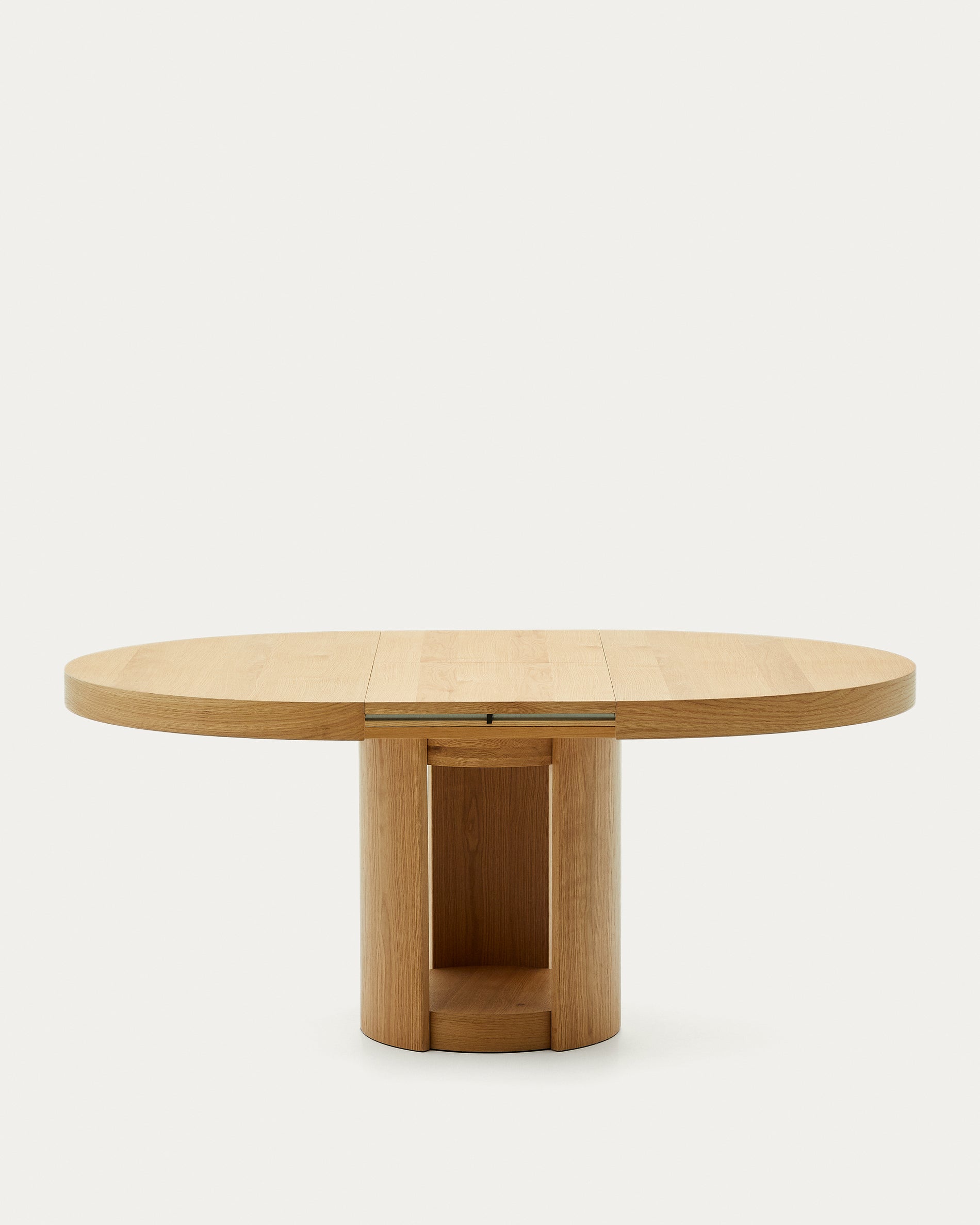 Artis extendable round table in solid oak wood and veneer, 150 (200) cm x 80 cm FSC 100% - Product View