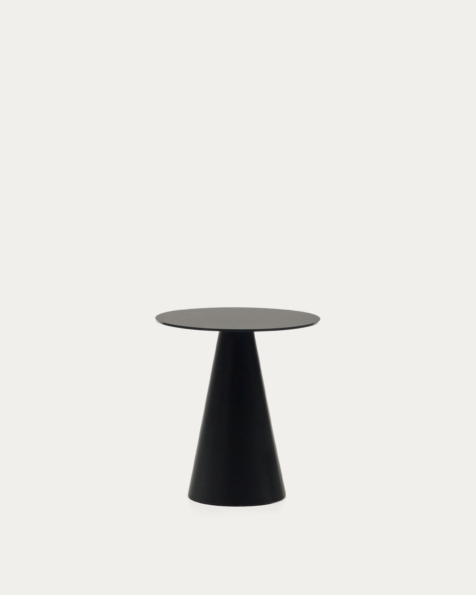 Wilshire tempered glass and metal side table with a black finish, Ø 50 cm - Product View