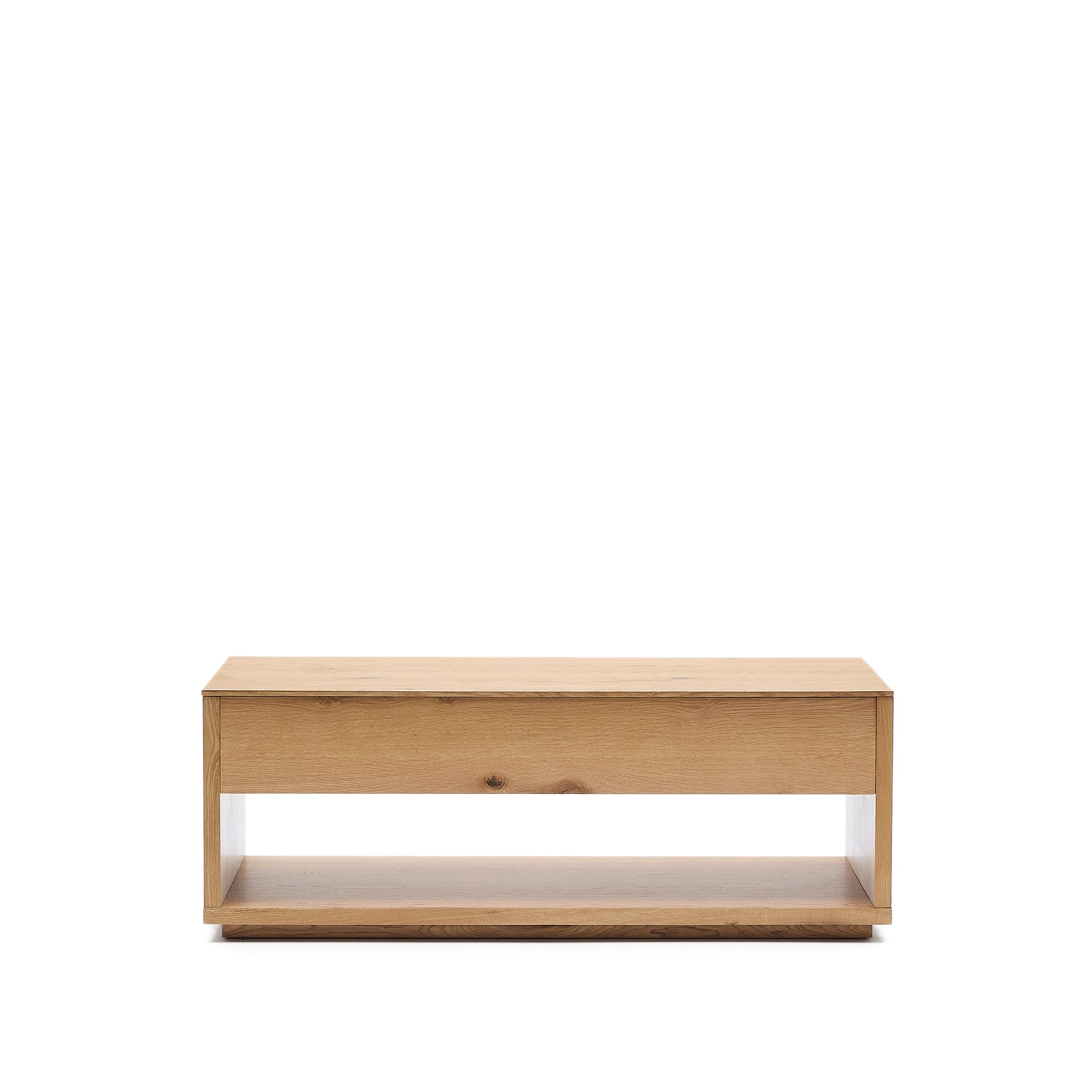 Alguema raisable coffee table in oak veneer with natural finish 120 x 60 cm - Product Image